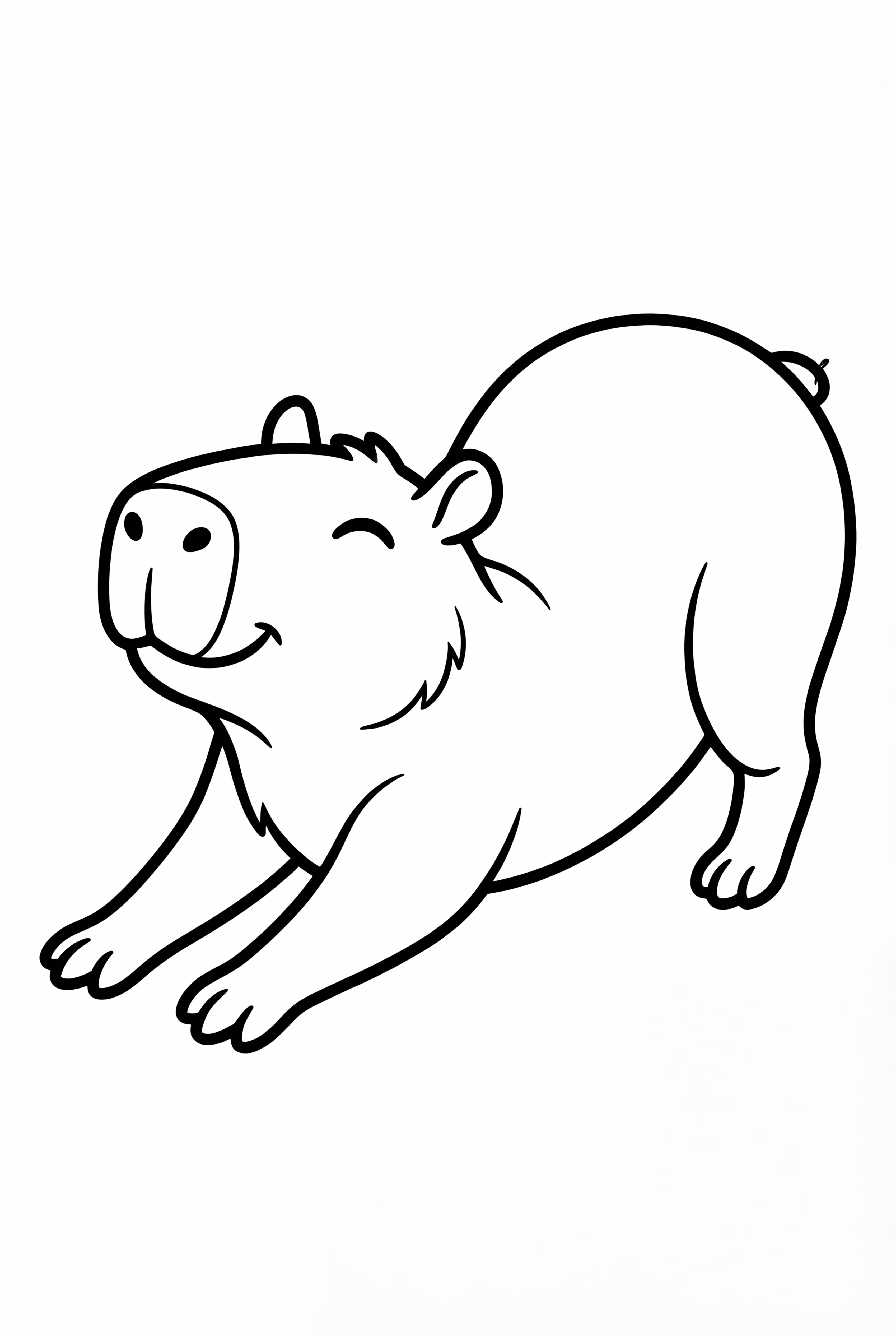 Capybara Stretching After A Nap