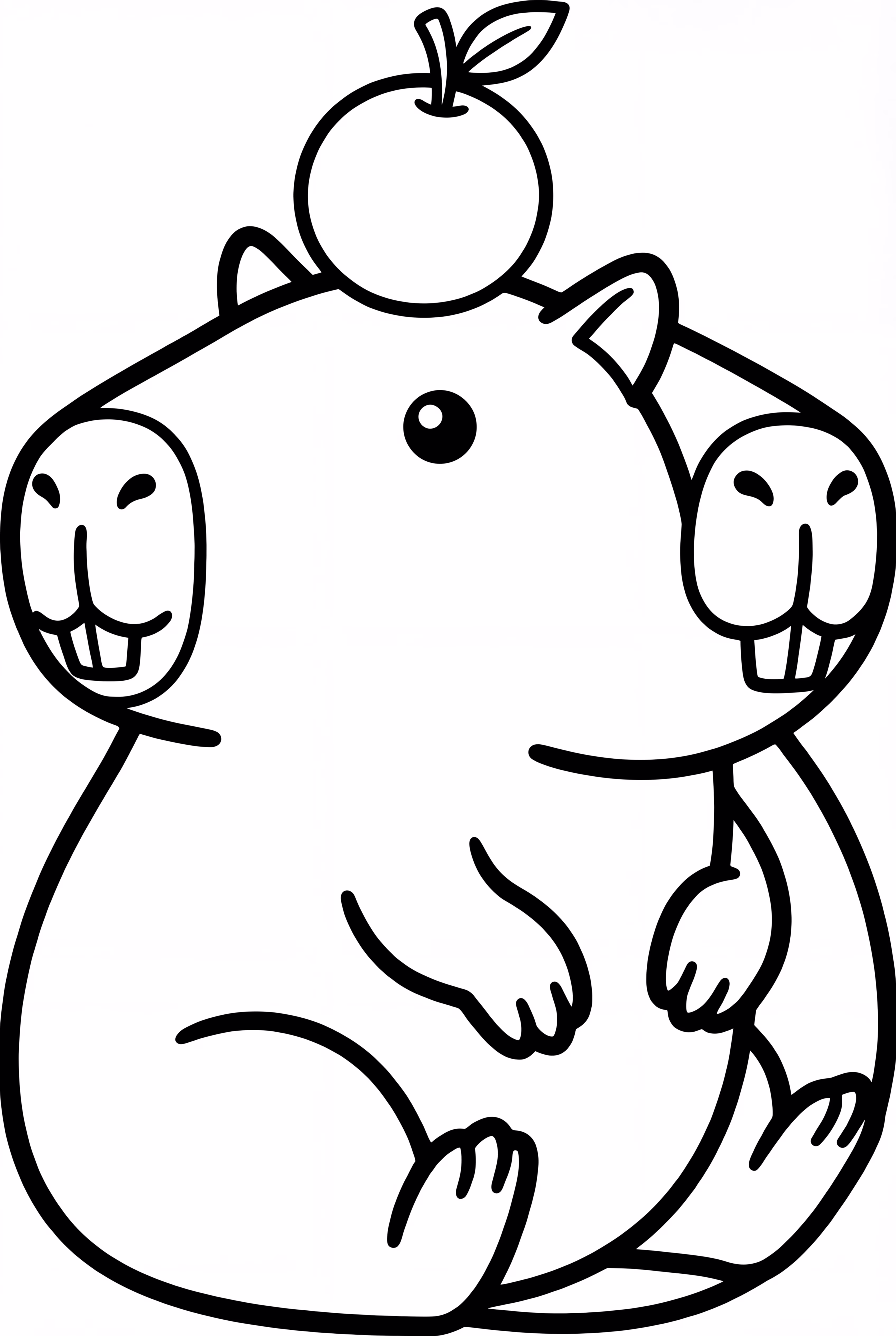 Capybara With An Orange On Its Head