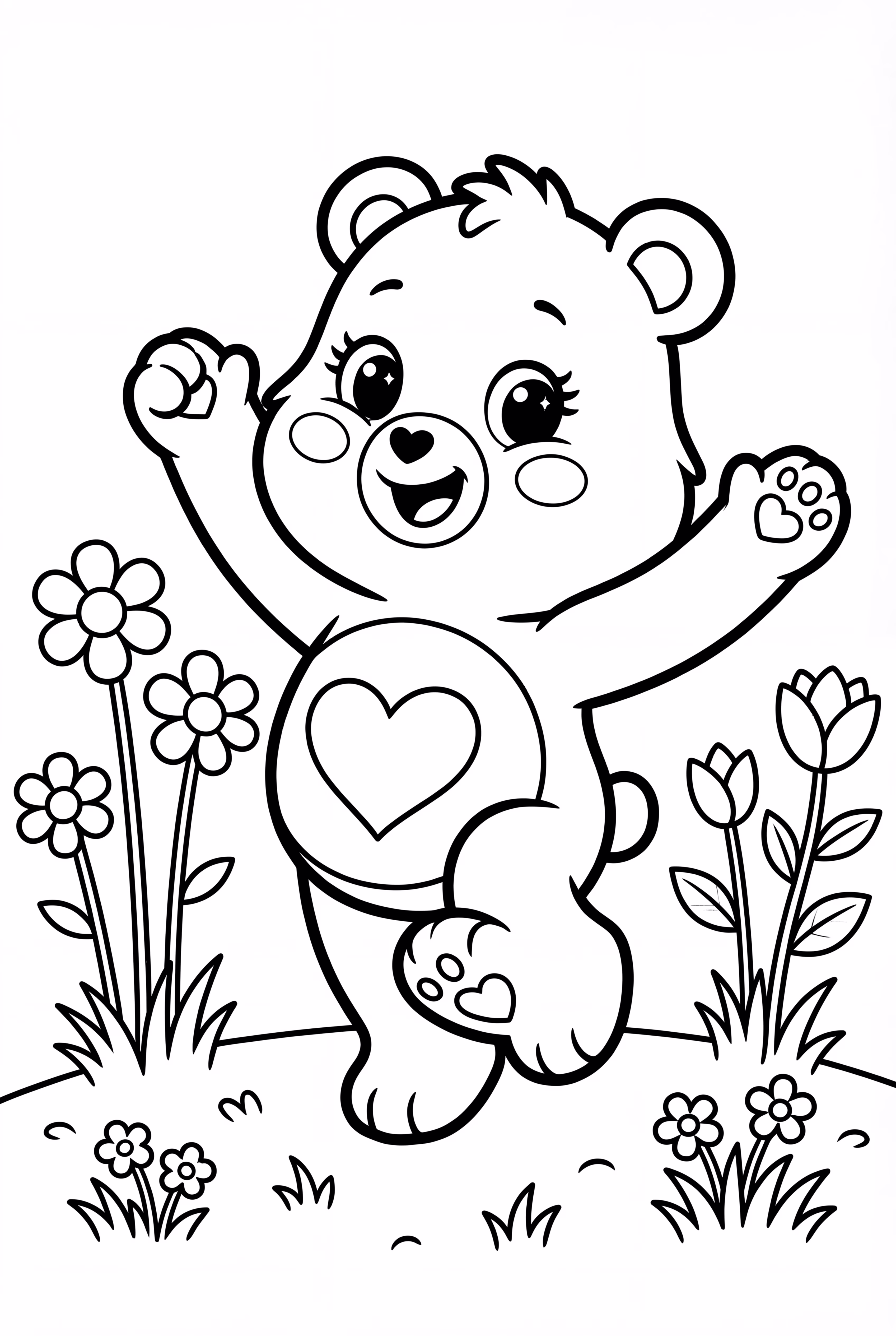 Care Bear Dancing in a Flower Field