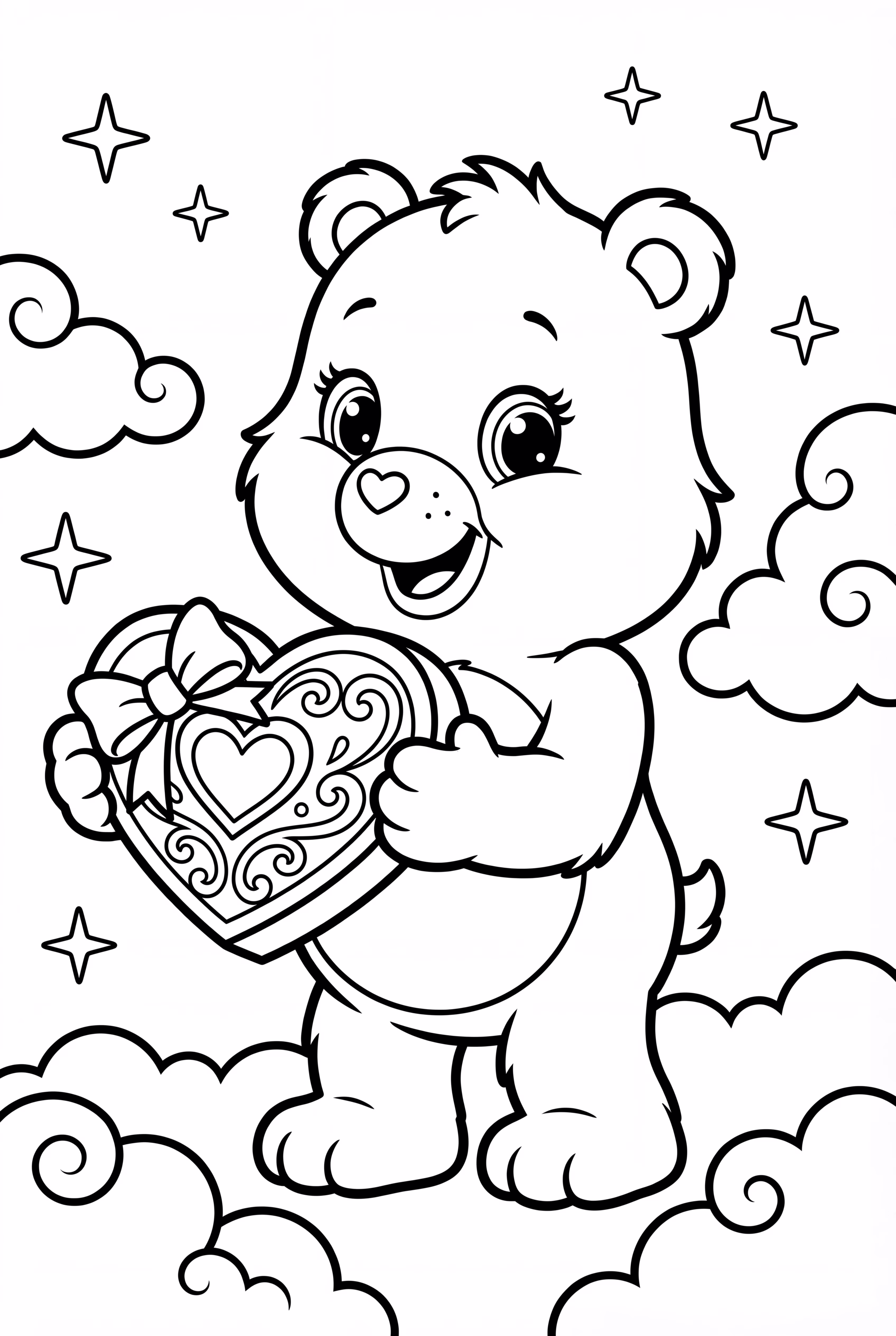 Care Bear Holding a Heart-Shaped Gift-2