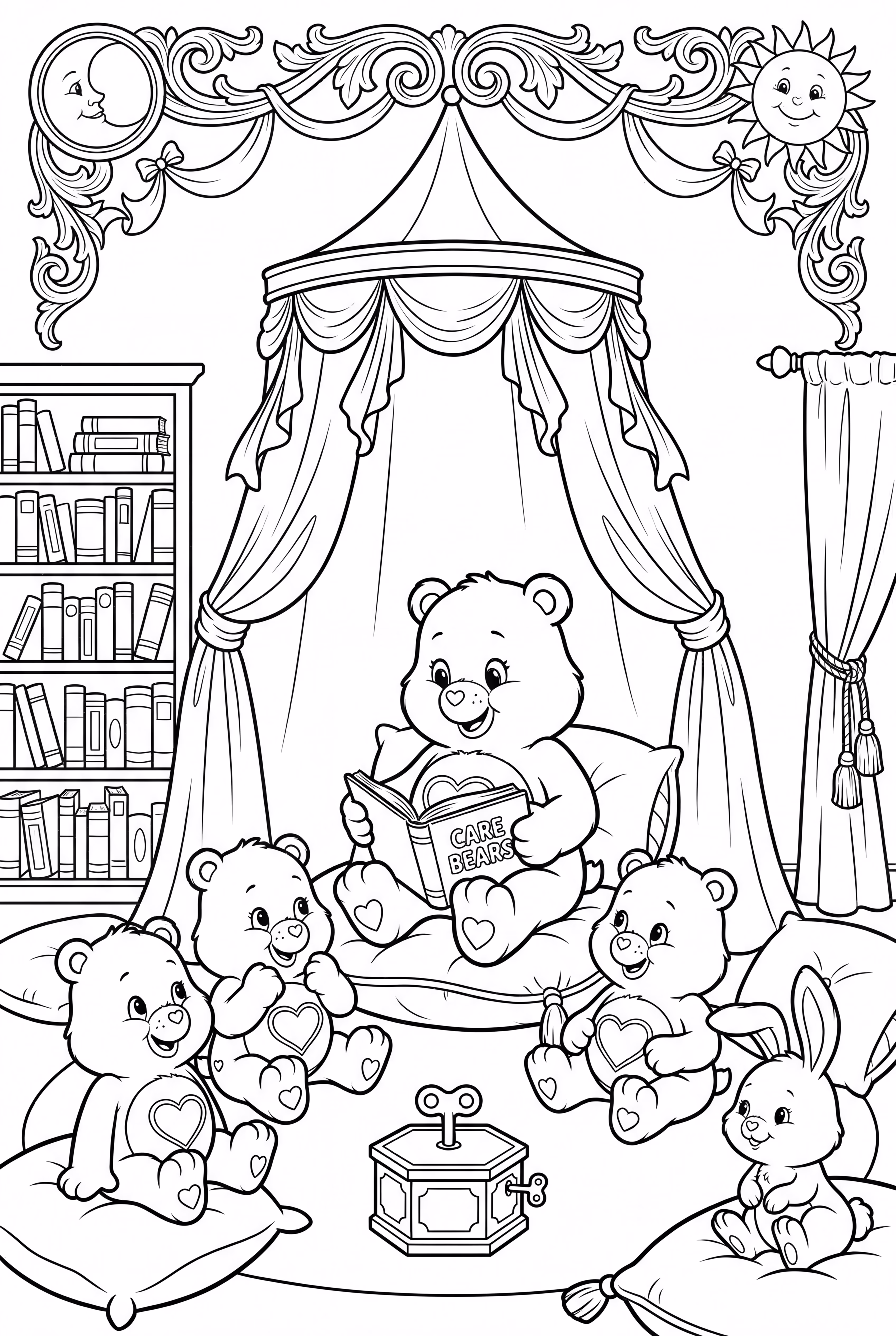 Care Bear Reading a Story to Friends
