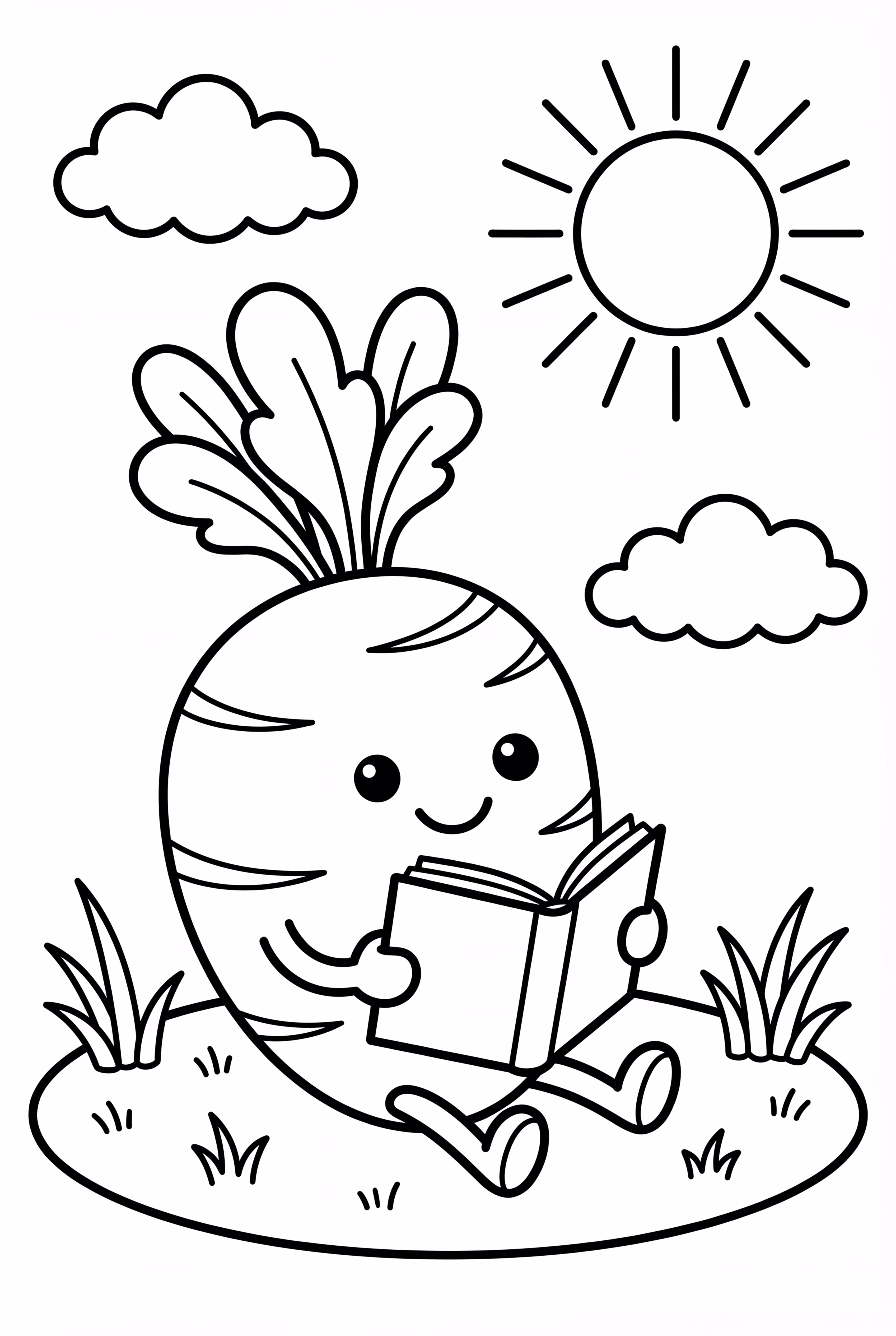 Carrot Character Reading A Book