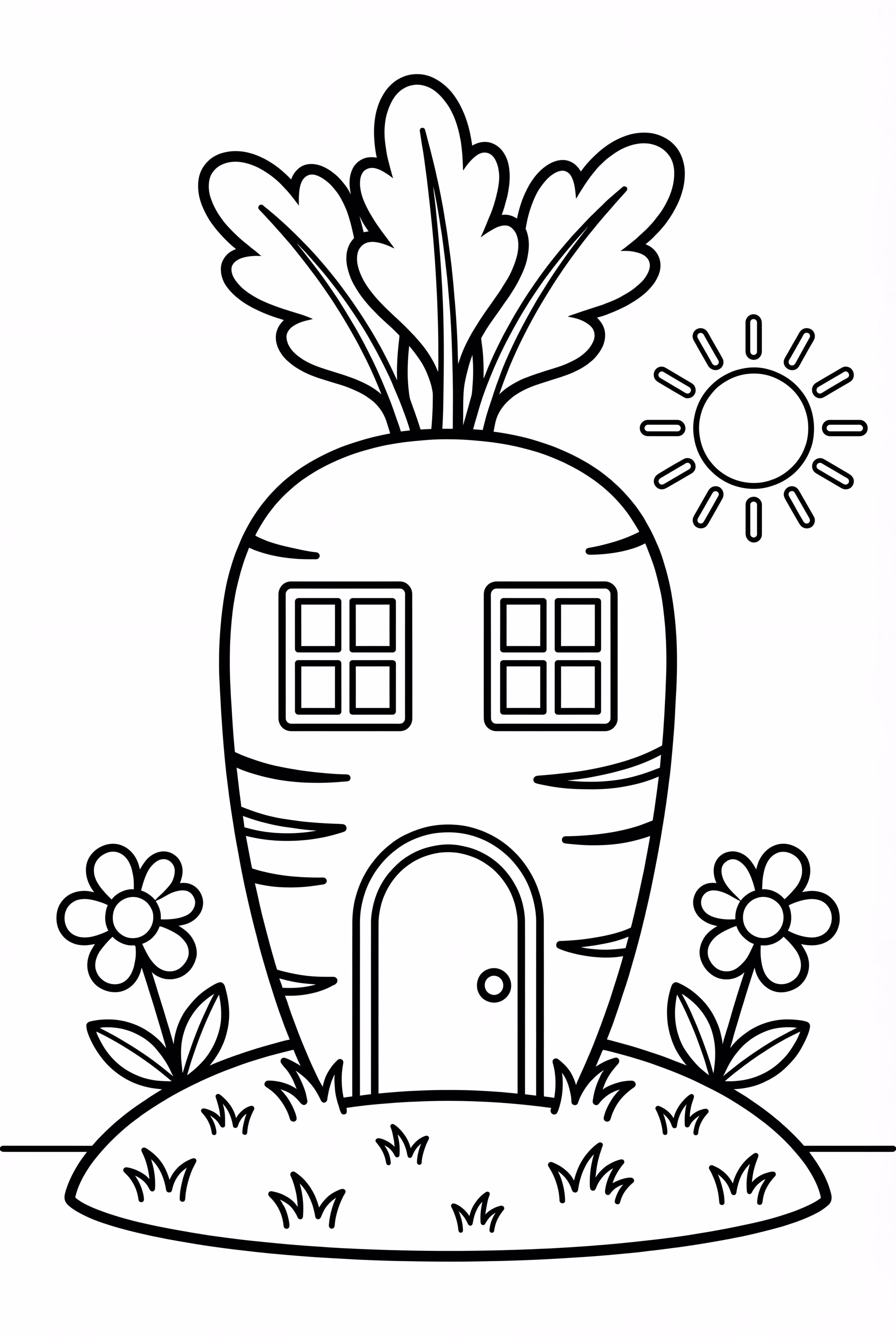 Karottenhaus in einem Fantasieland