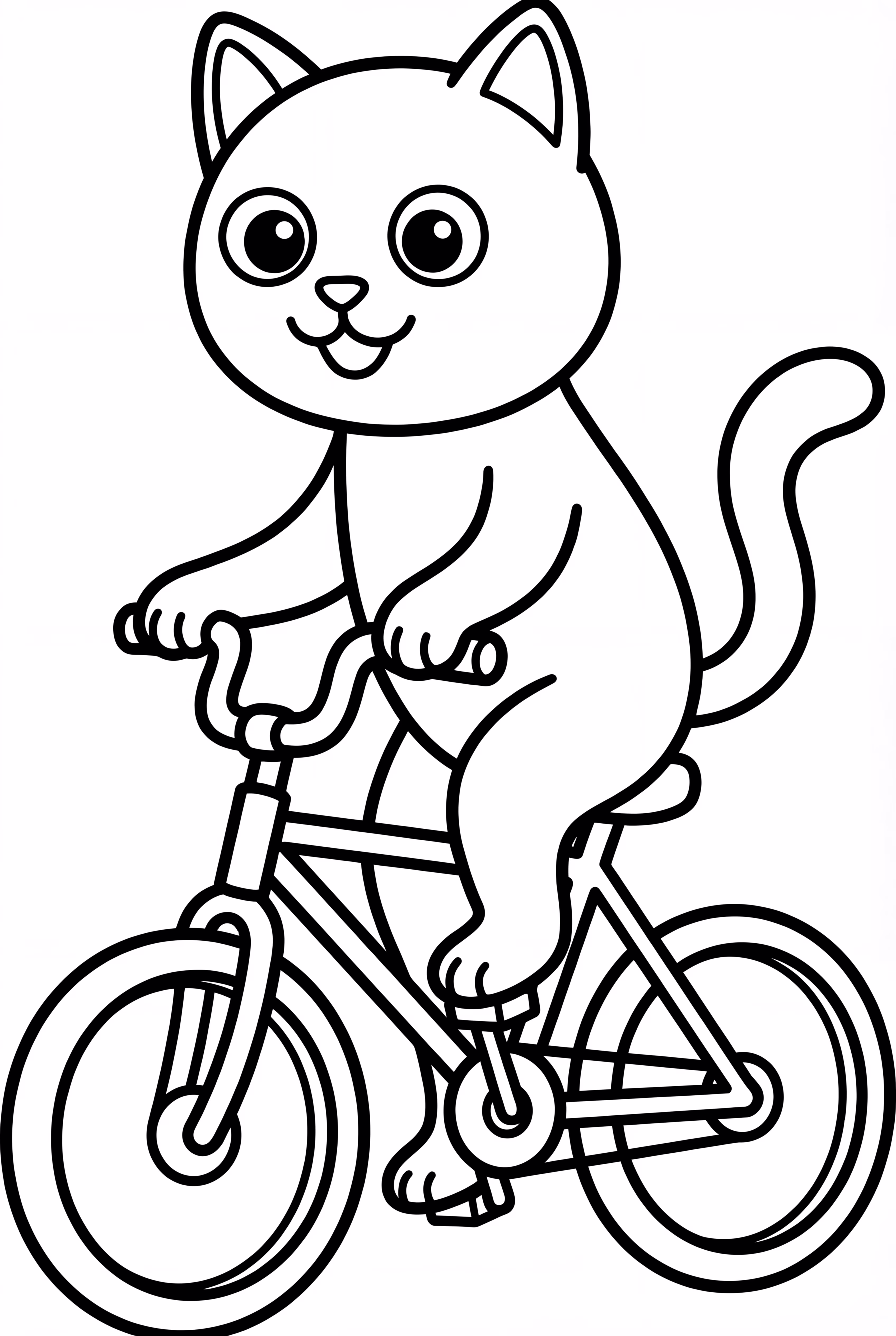 자전거를 타는 만화 고양이