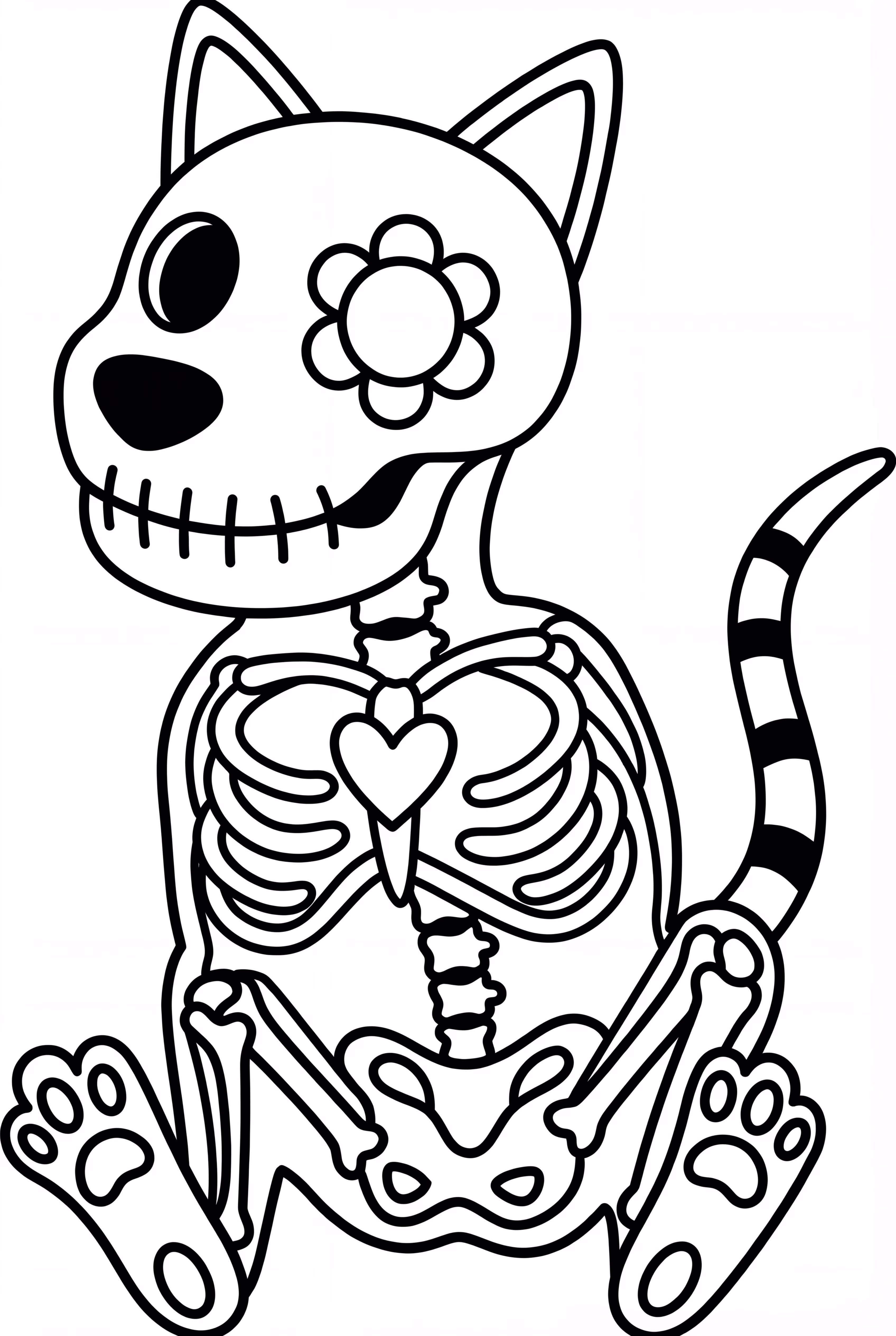 卡通亡靈節骷髏狗