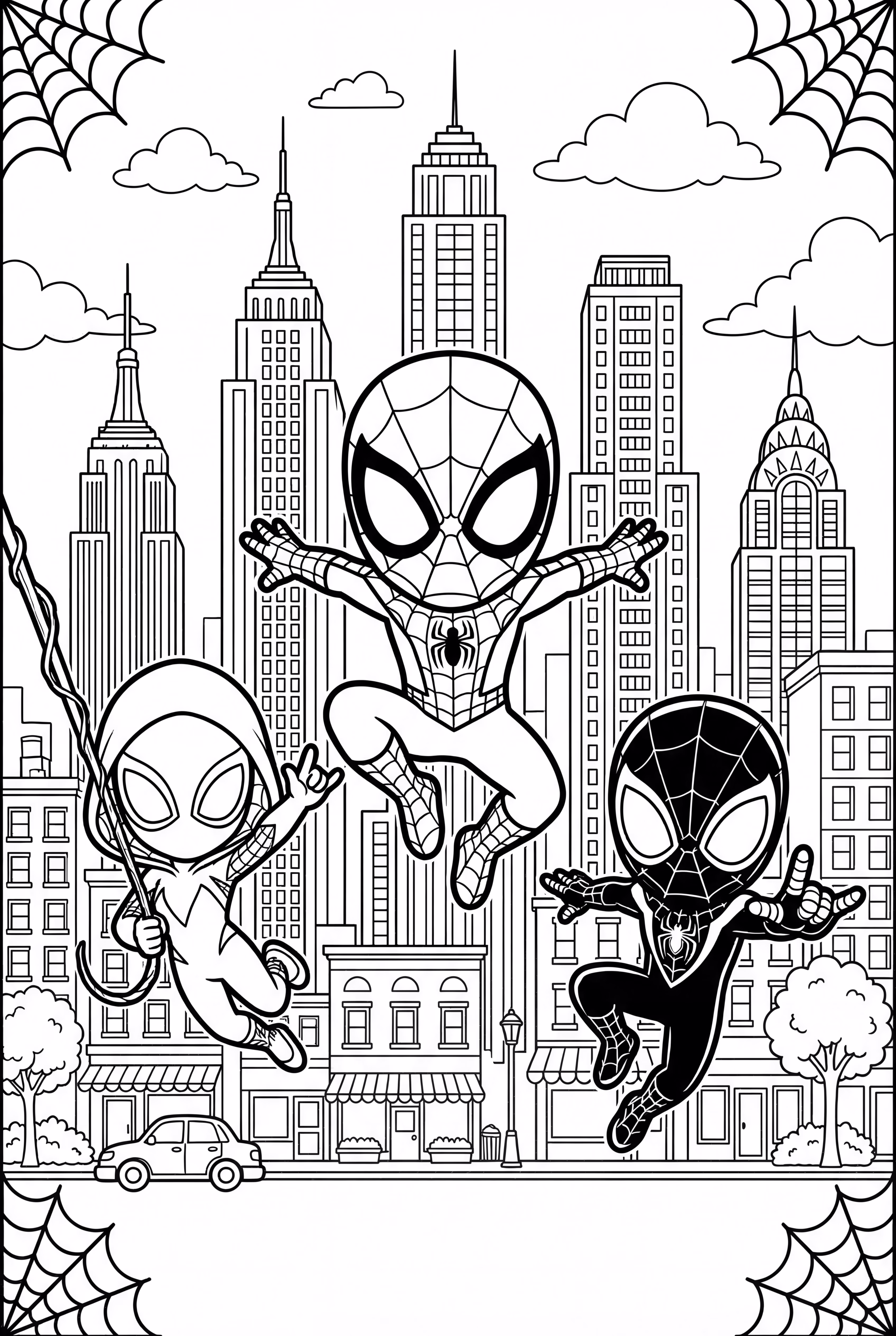 Cartoon Spidey Und Seine Fantastischen Freunde Große Teampose