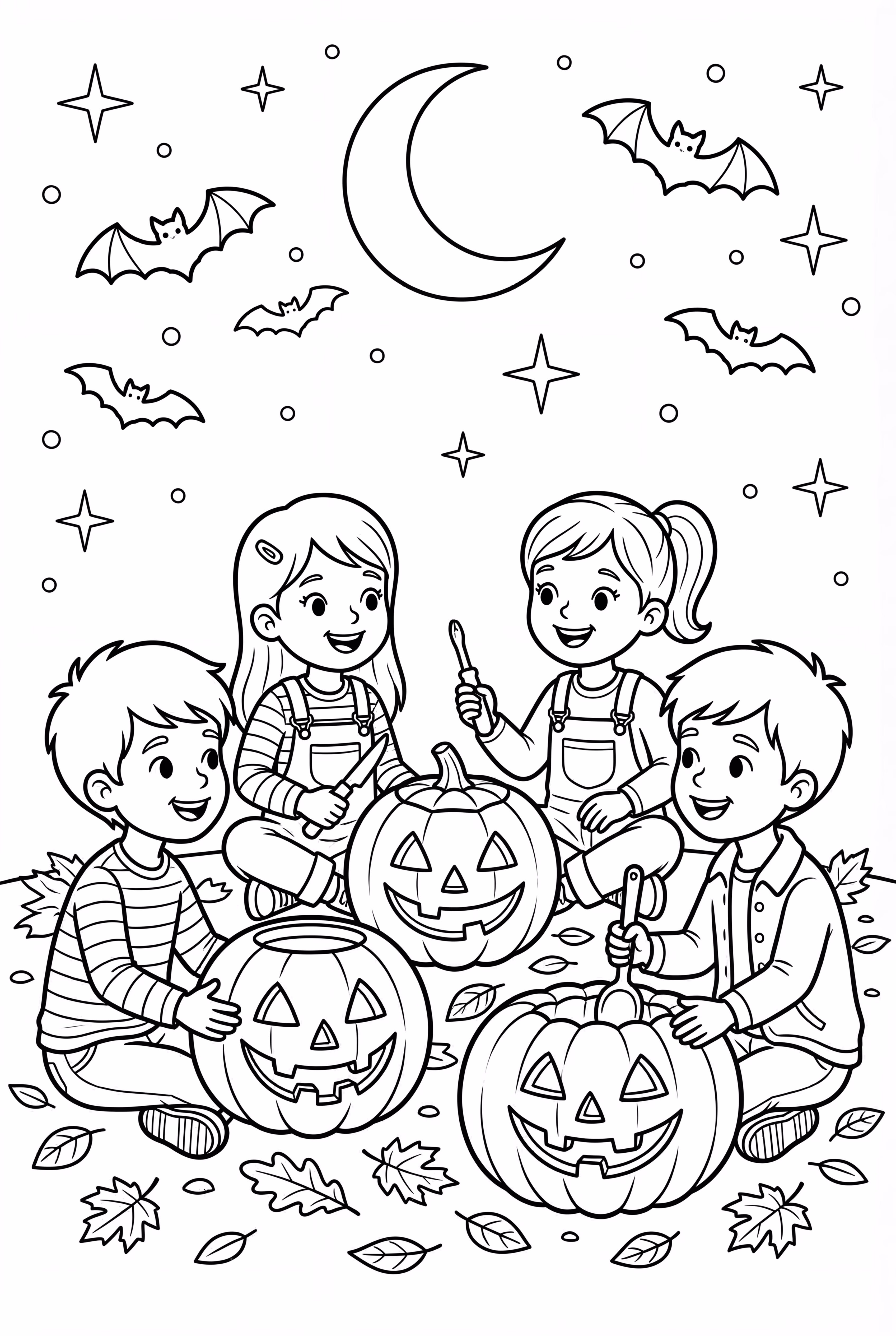 Carving pumpkins for Halloween night