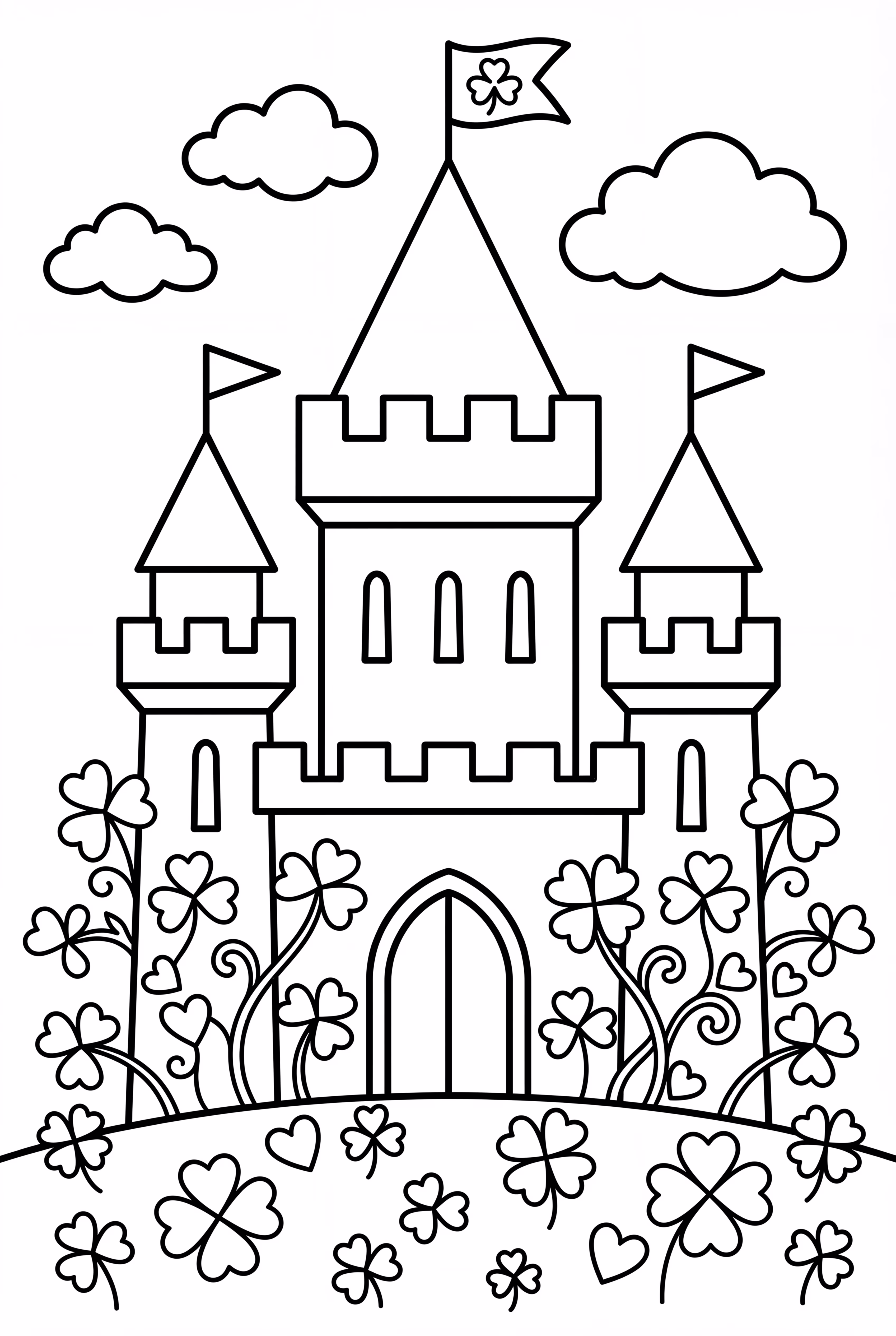 被四叶草藤缠绕的城堡