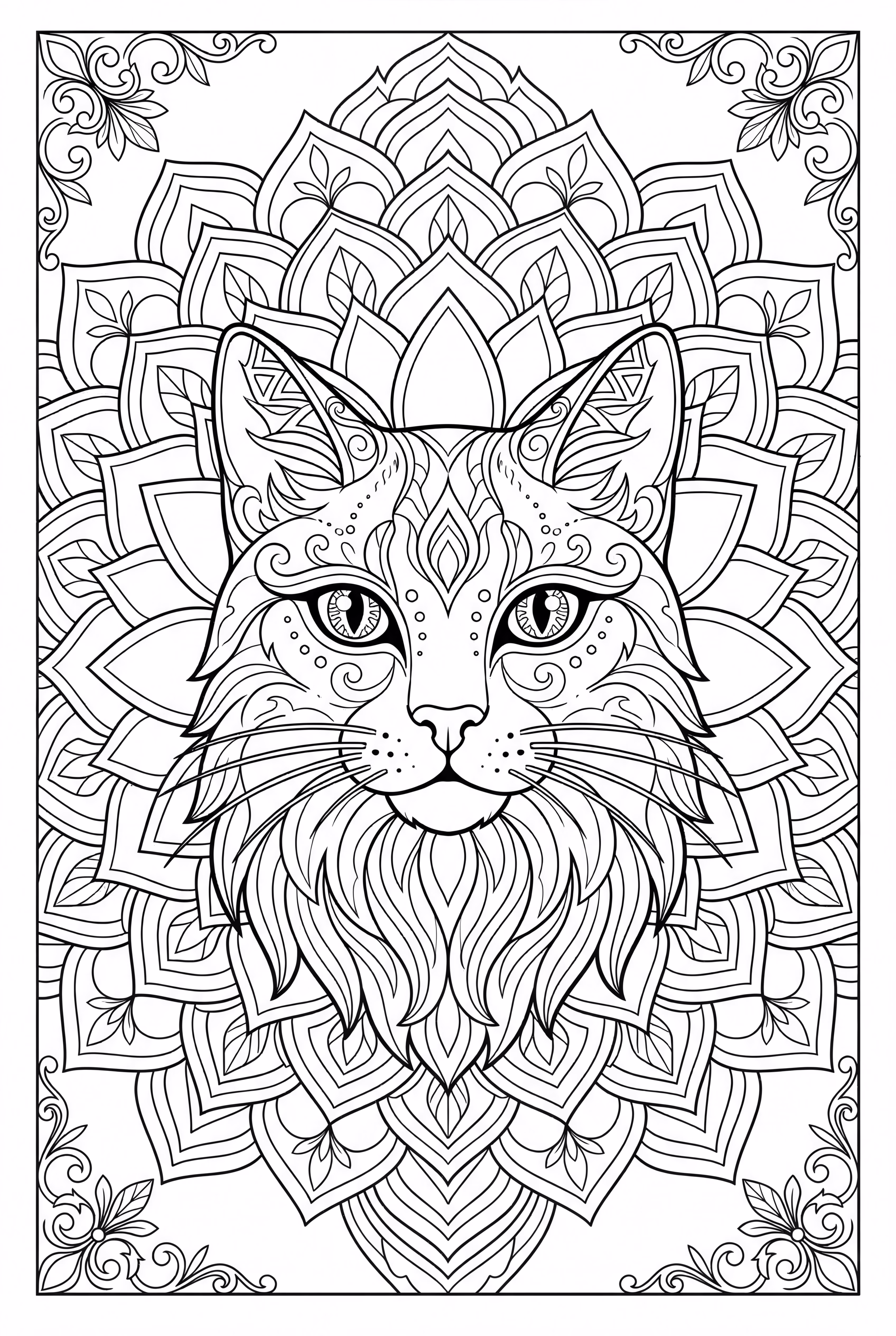 Design de Mandala de Chat