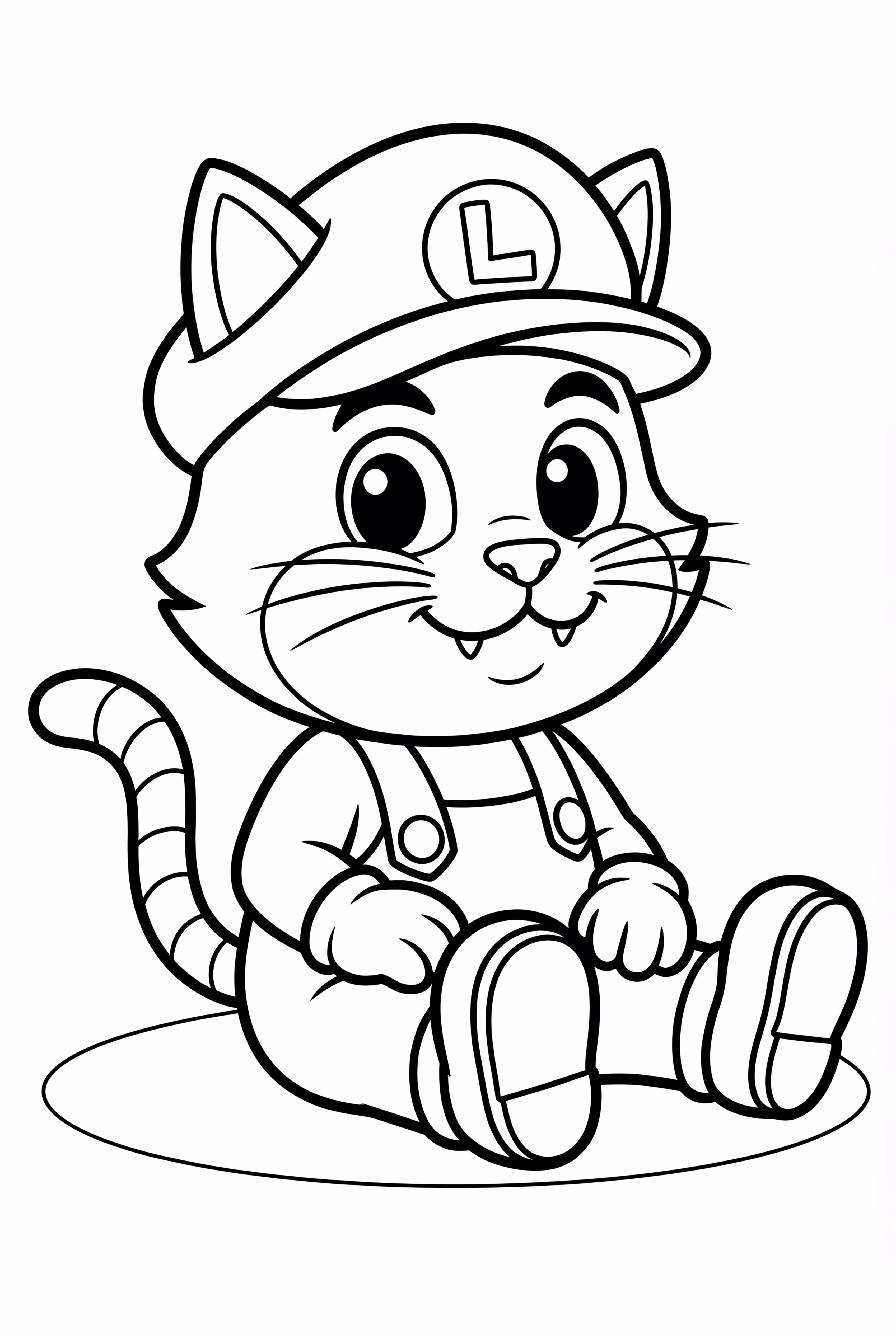 貓馬里奧坐著並微笑