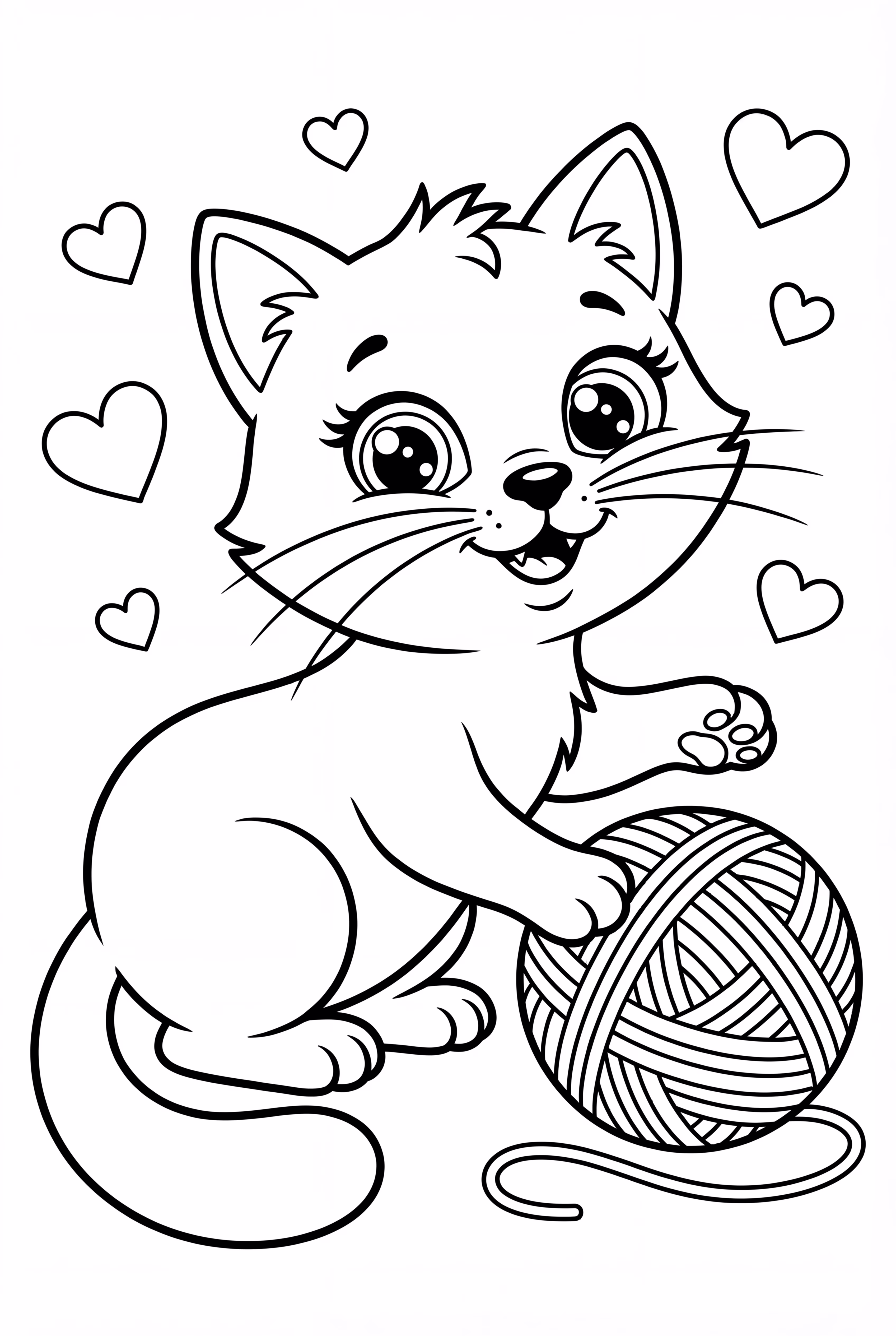 Cat Playing With Yarn