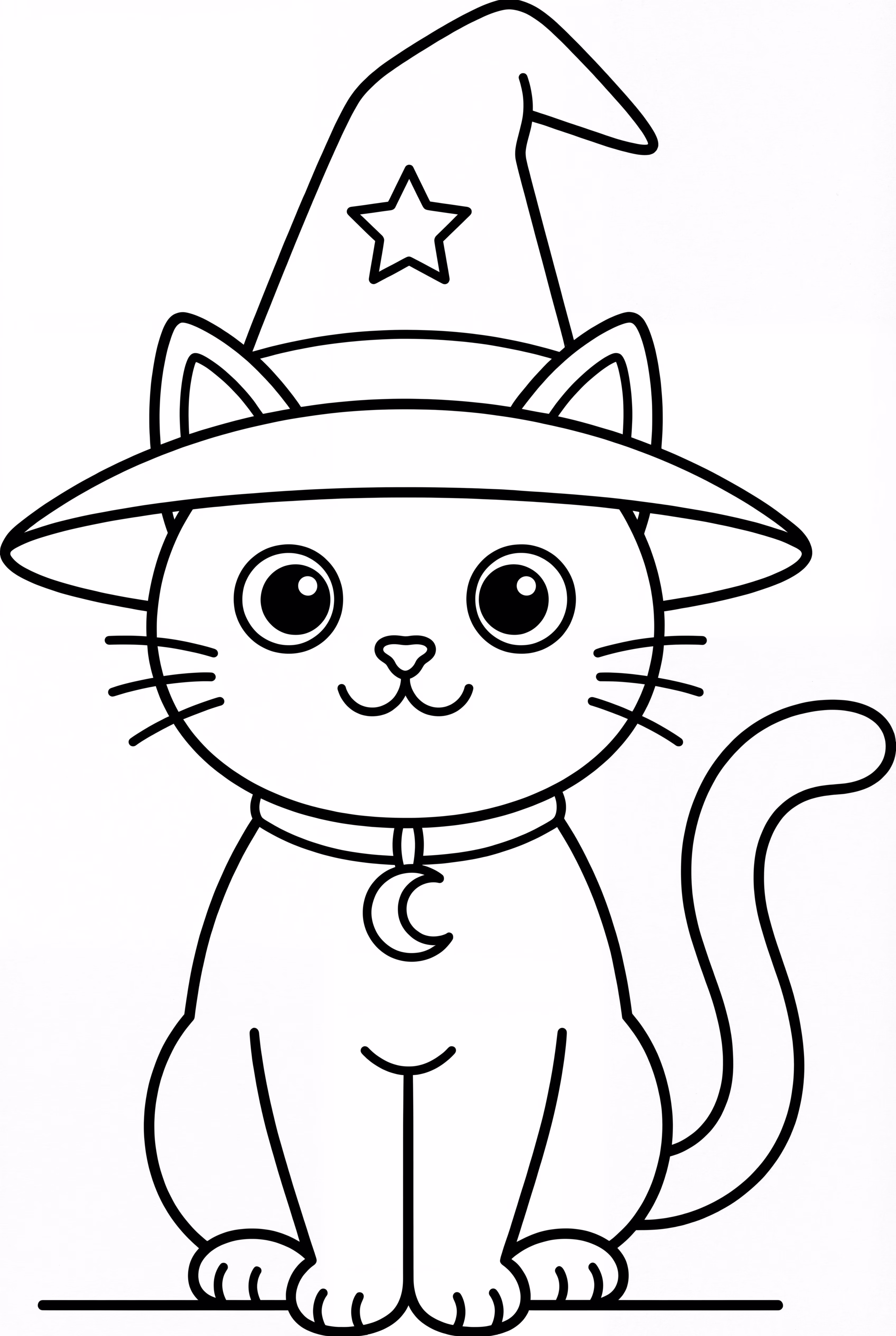 Cat Wearing Witch Hat