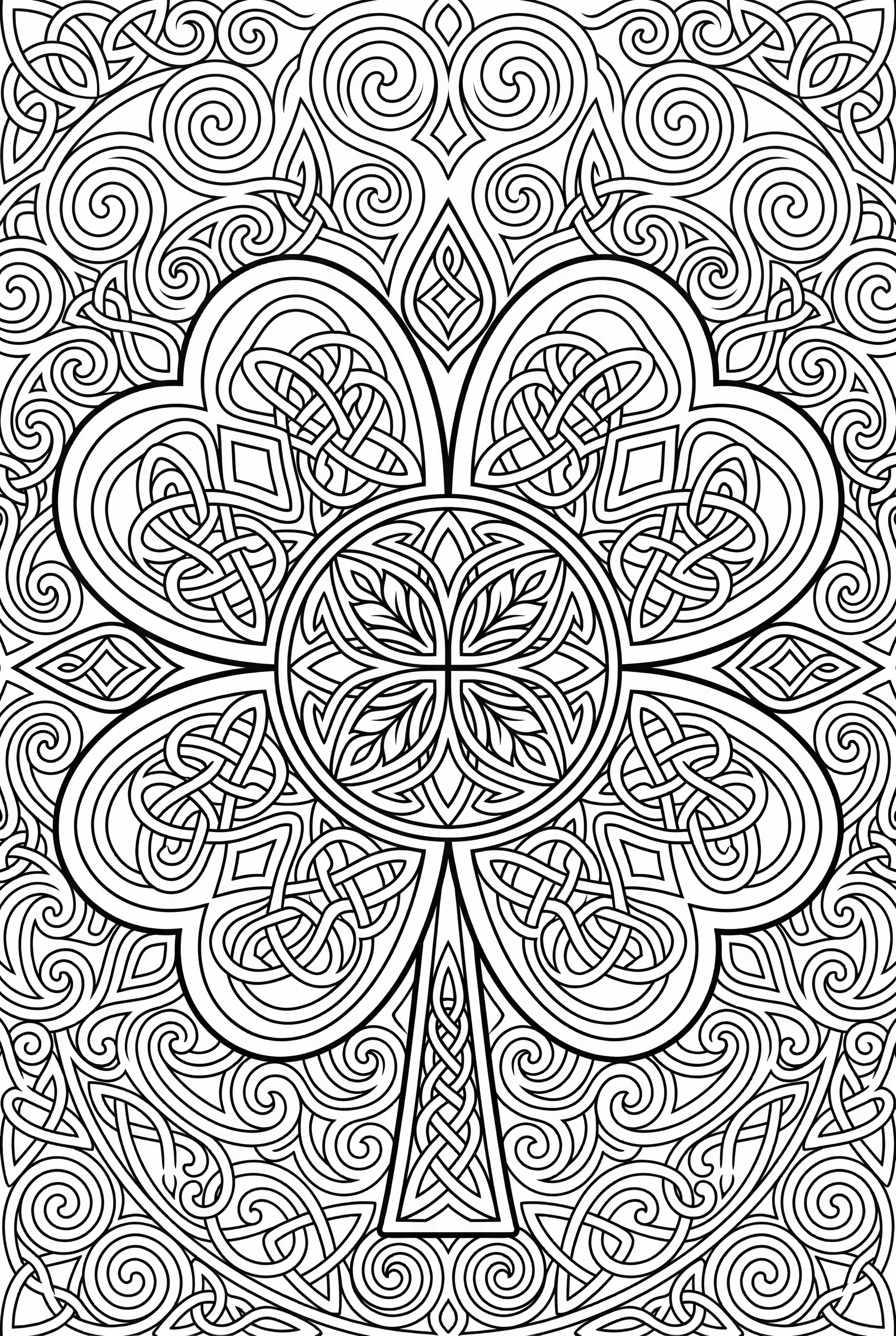 Diseño de Hoja de Trébol Celta