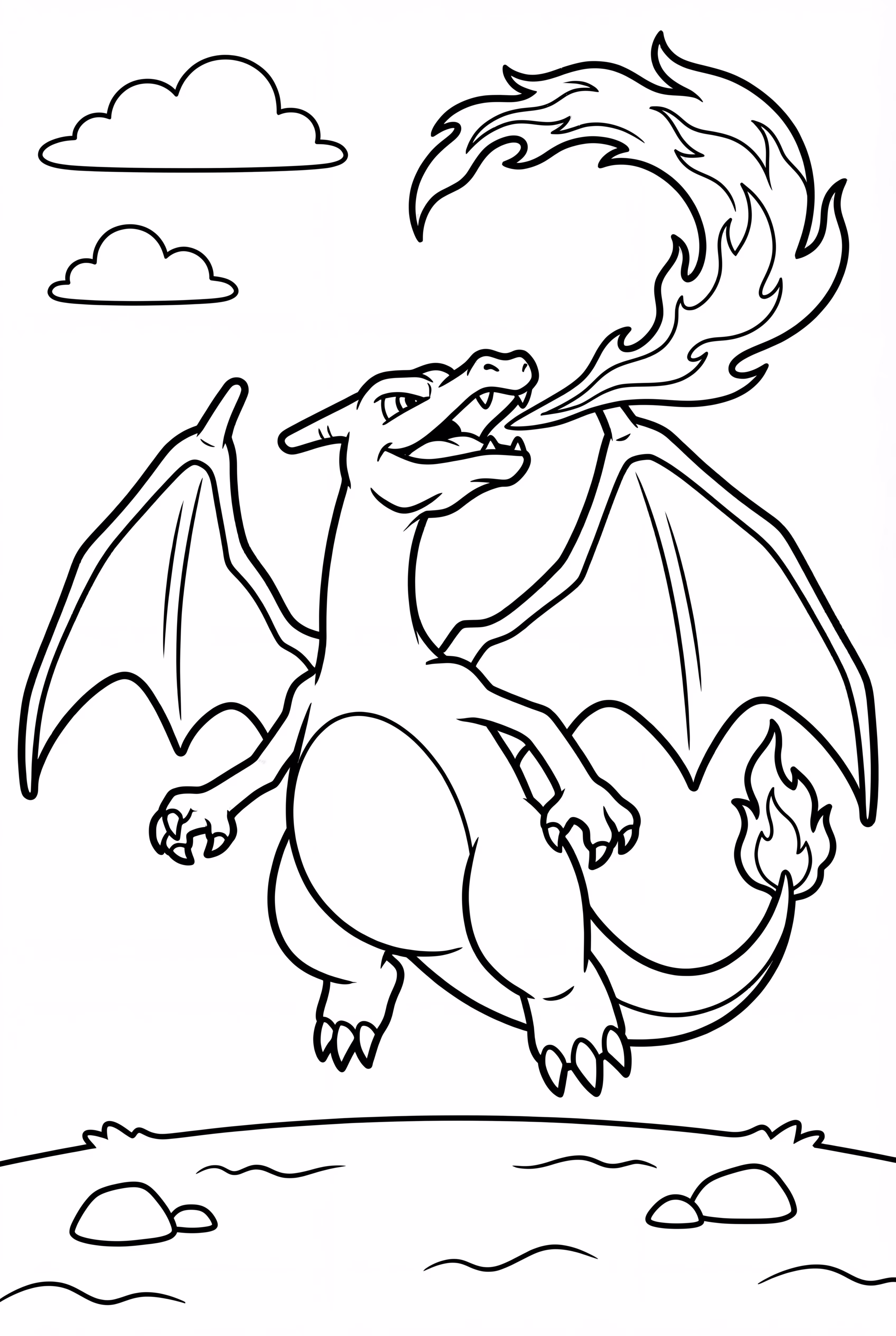 charizard flying in the sky