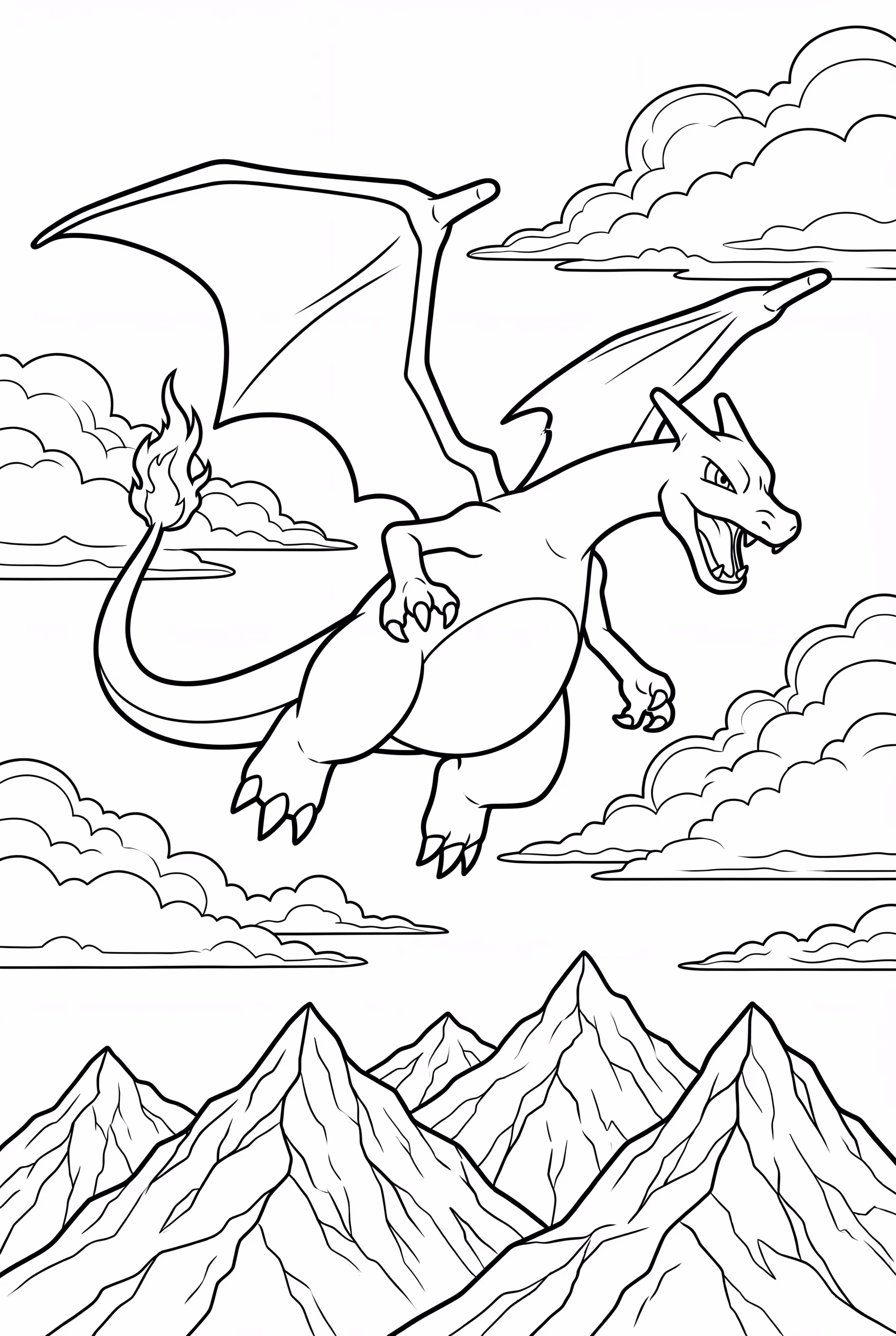 charizard soaring over a mountain range-2