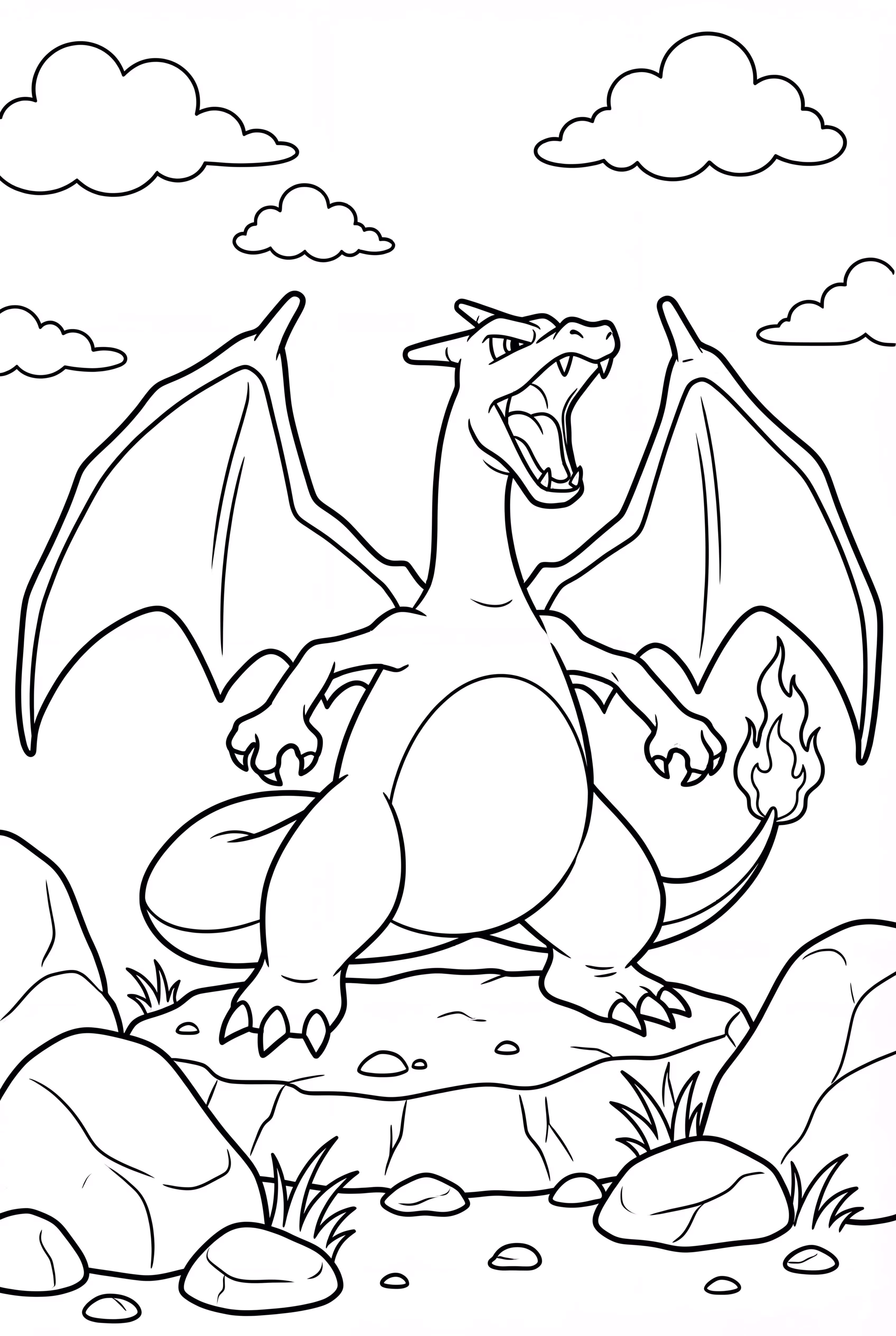 喷火龙展翅站立