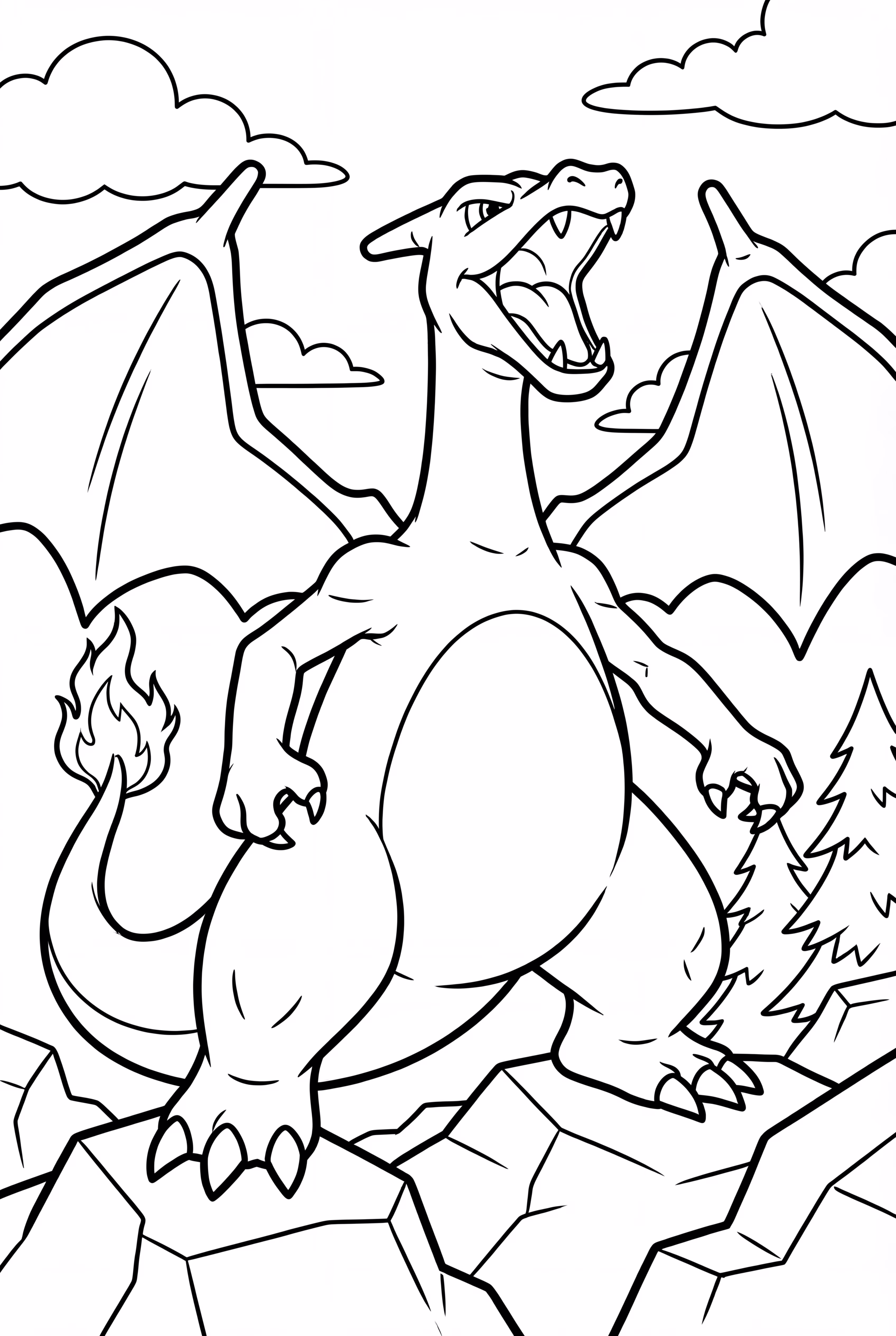 喷火龙展开双翼站立-2