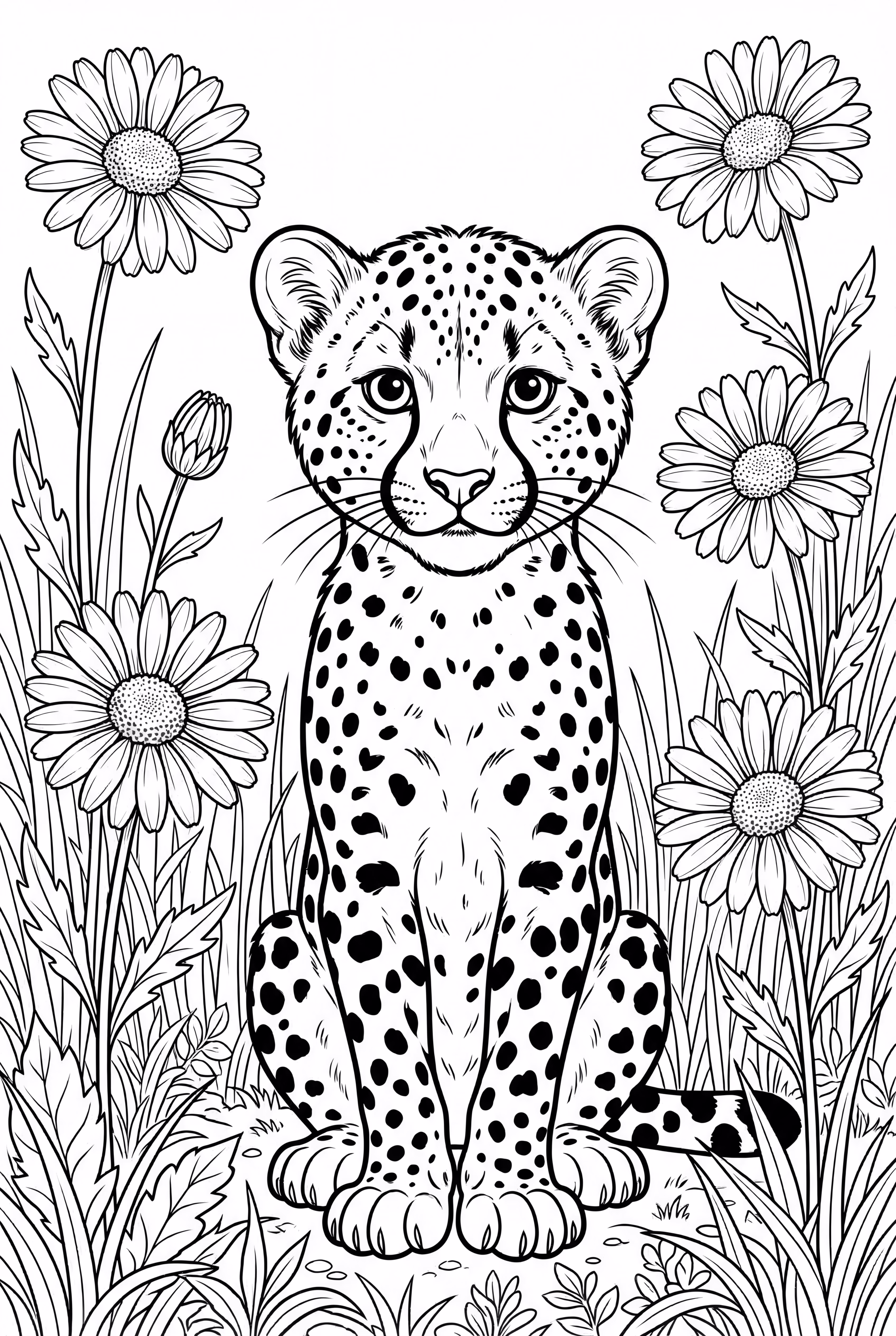 可爱的猎豹姿势