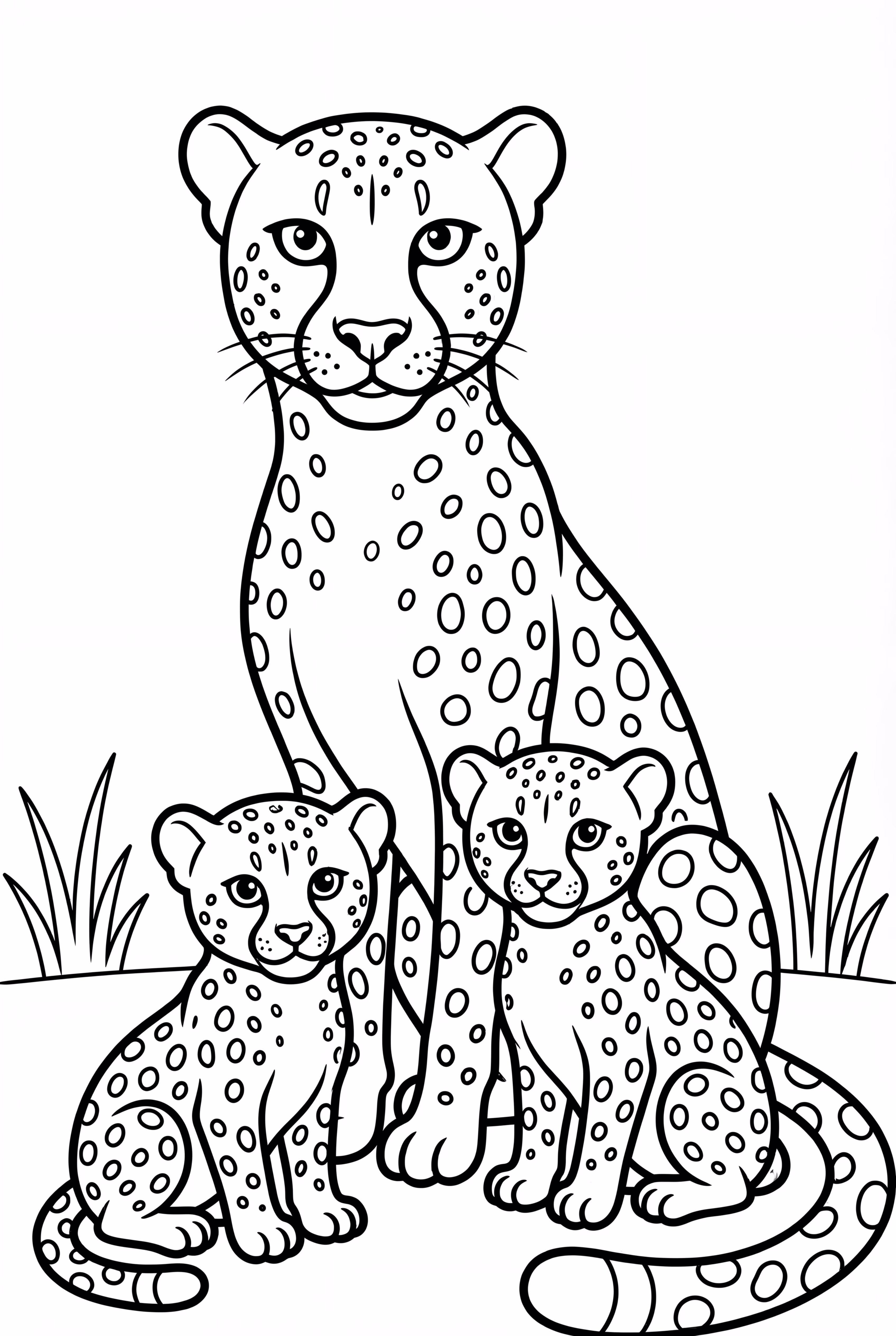 cheetah family resting