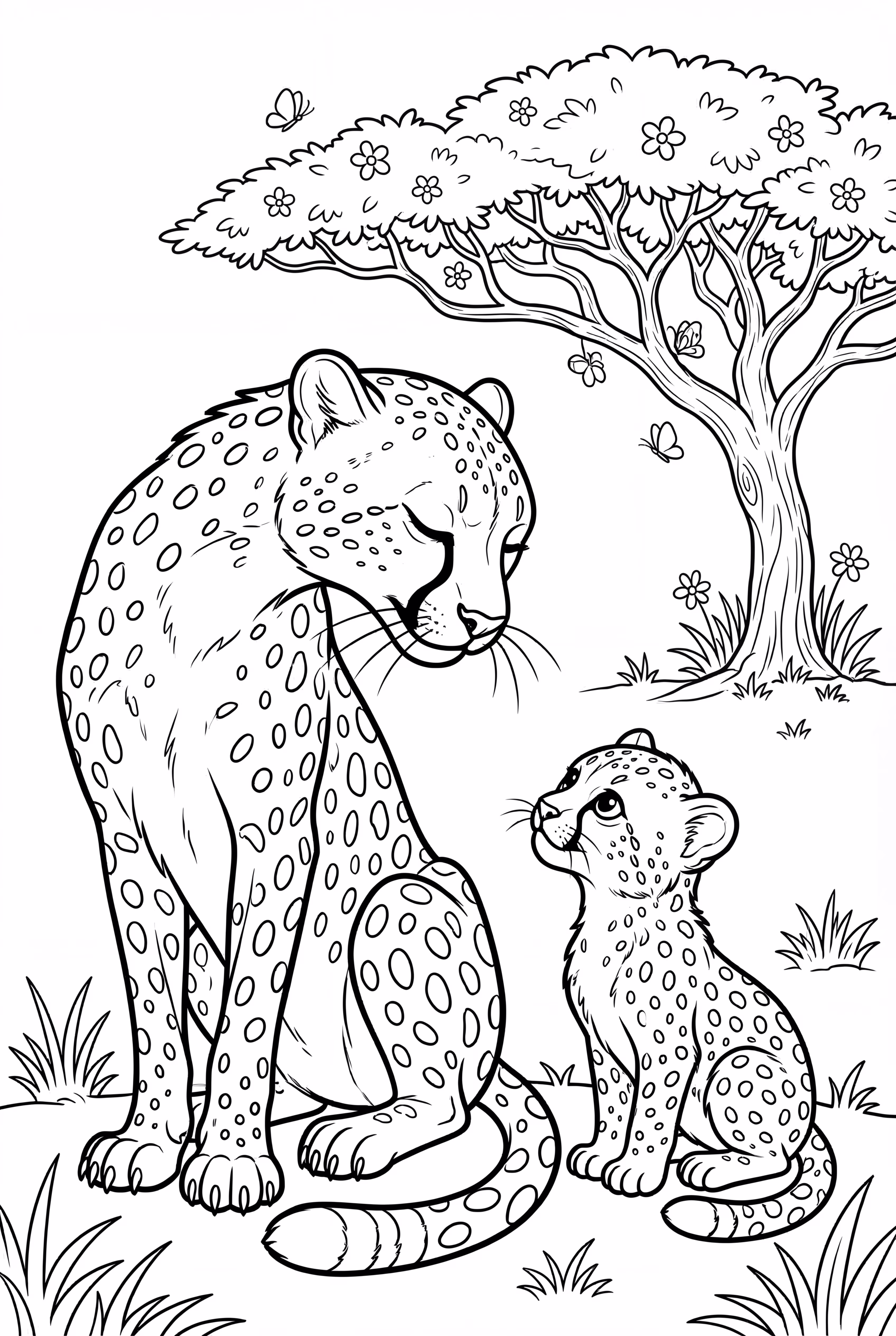 Cheetah Mom and Cub