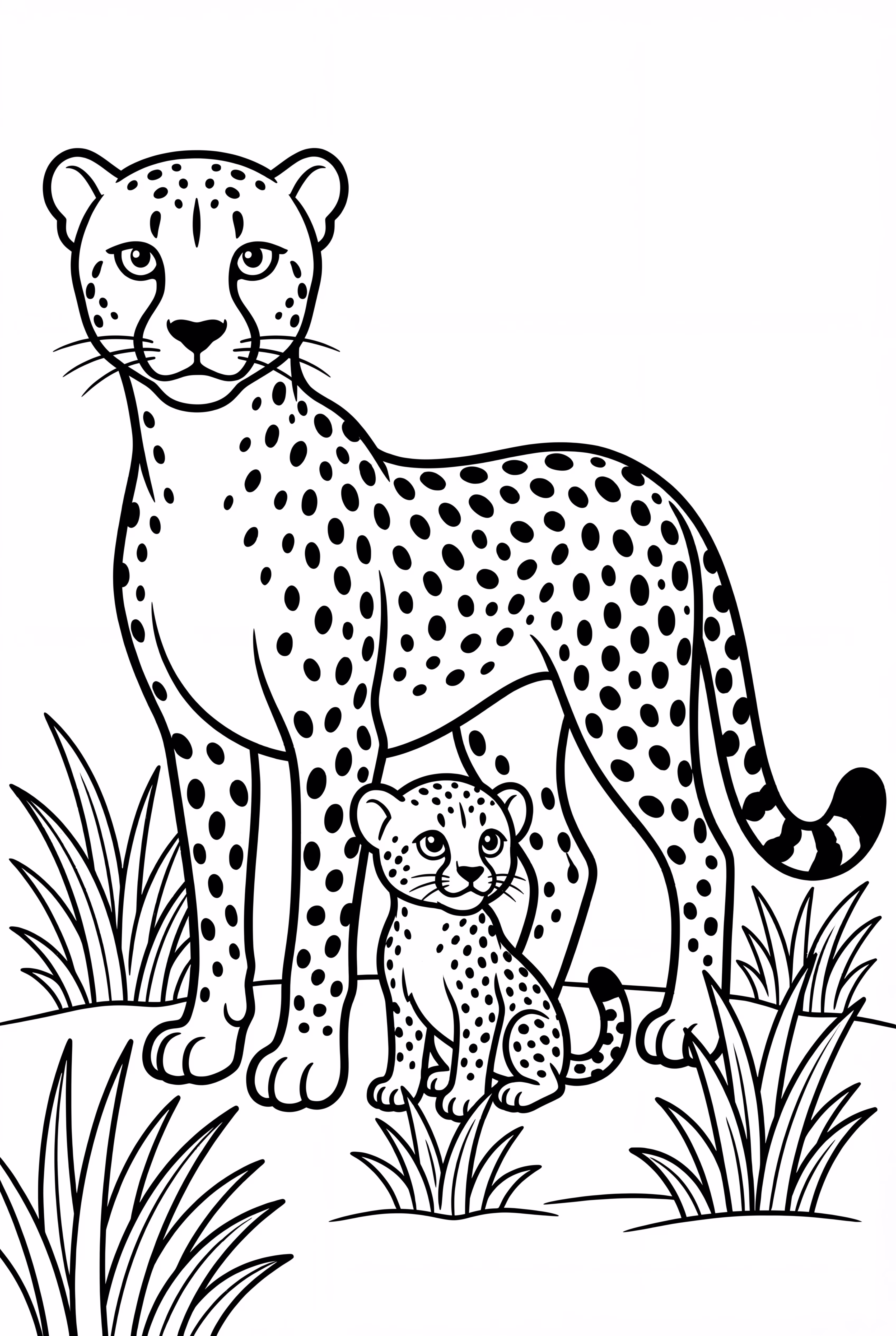 Cheetah Mom and Cub