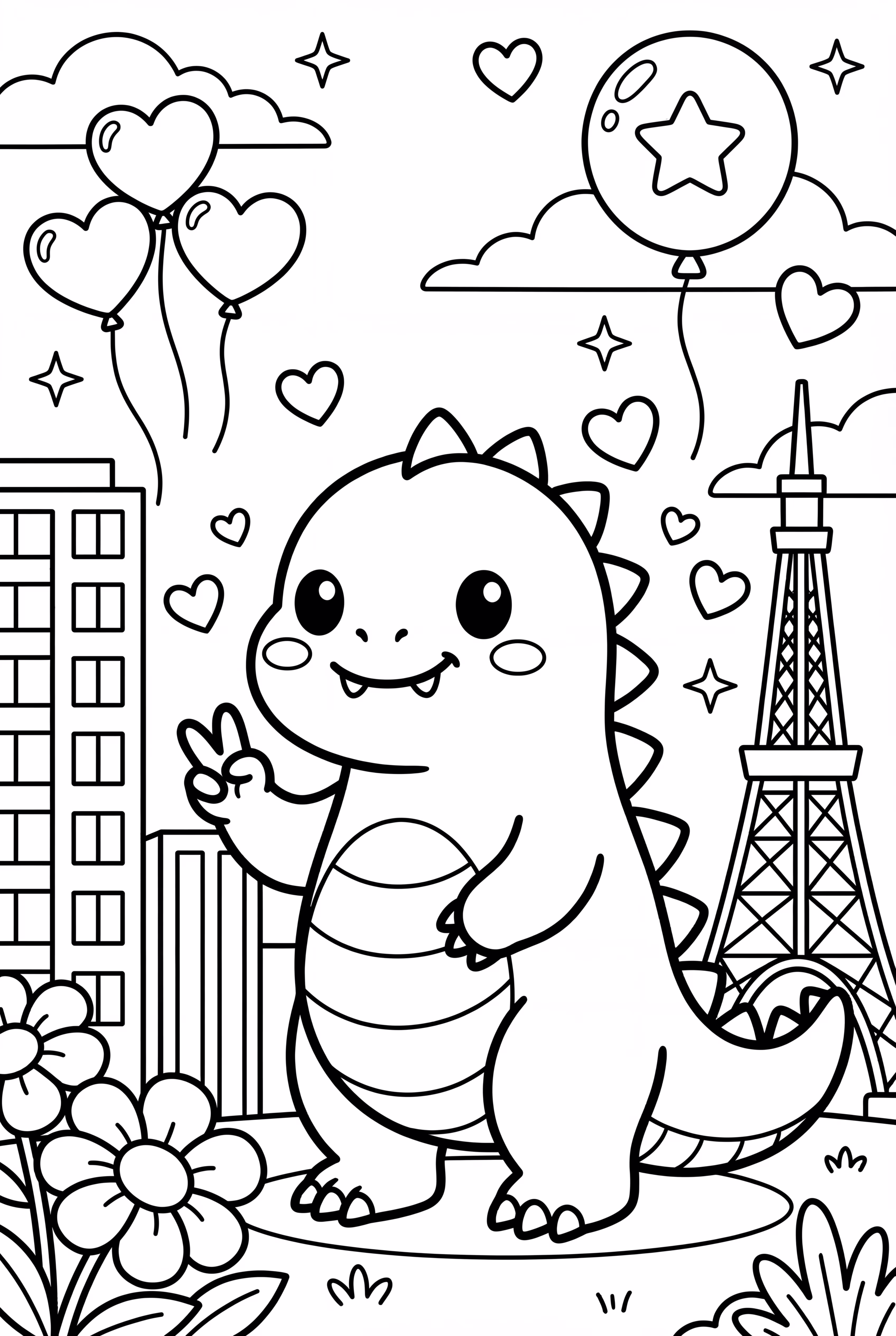 chibi godzilla smiling