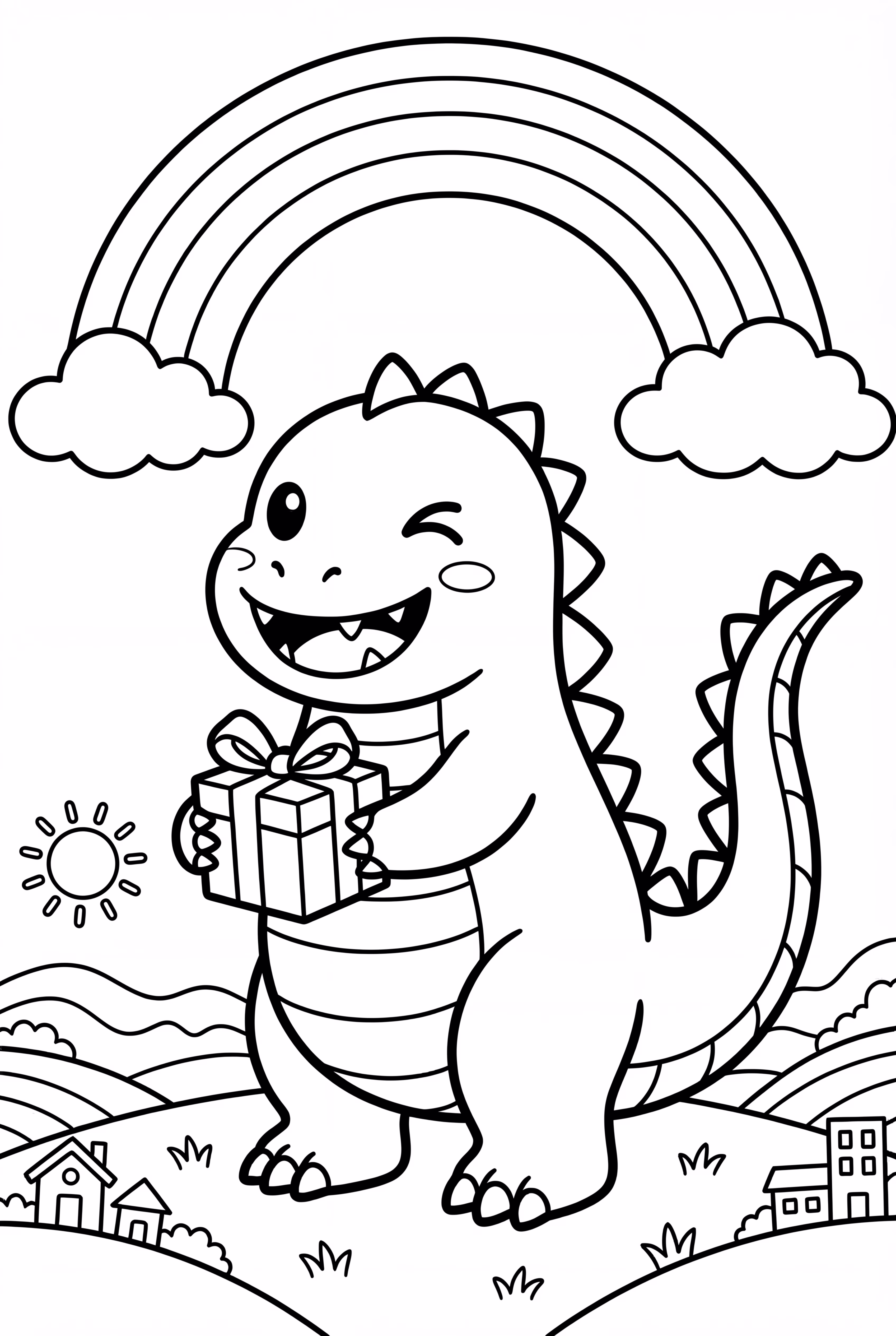 chibi godzilla smiling