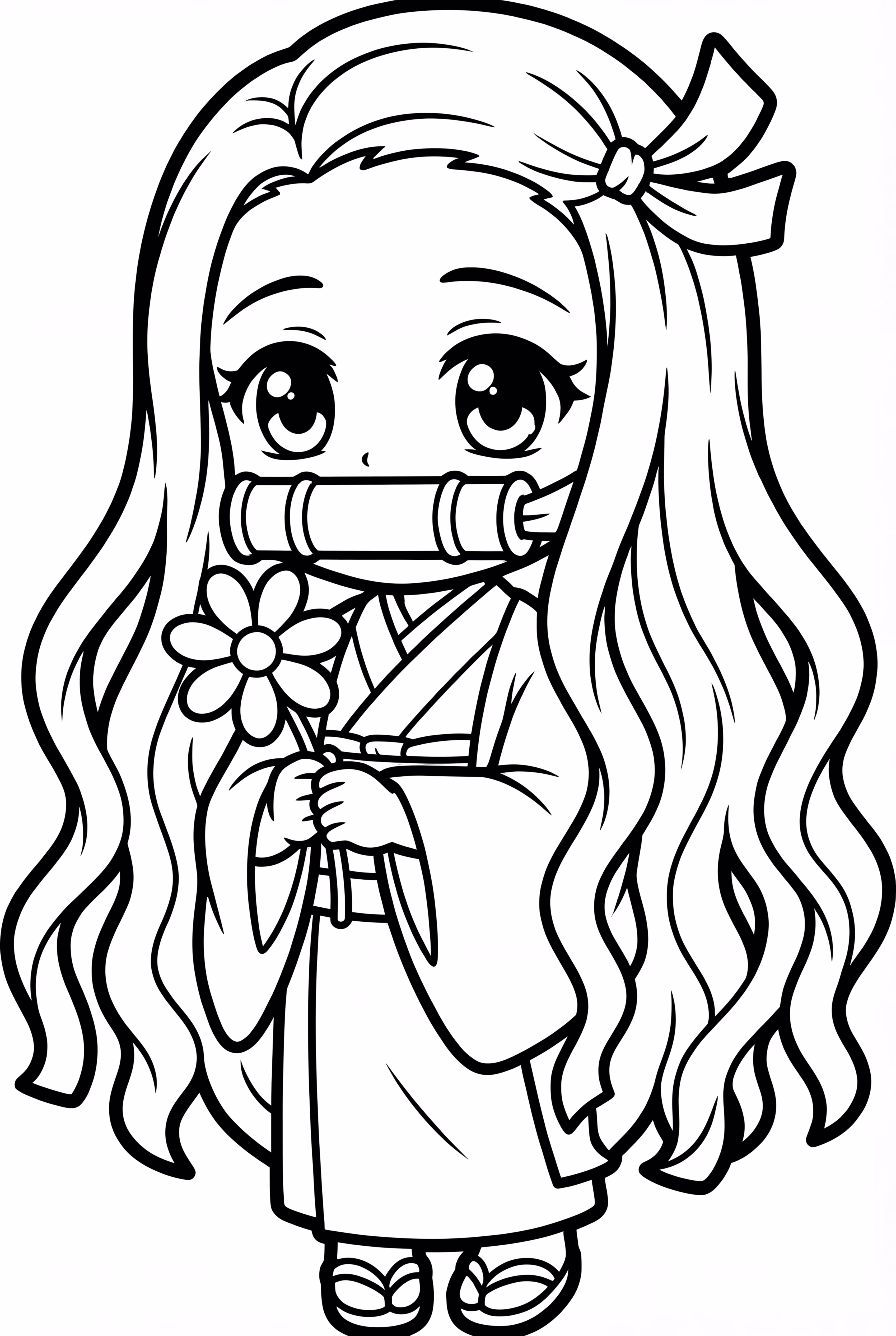 Chibi Nezuko With A Flower
