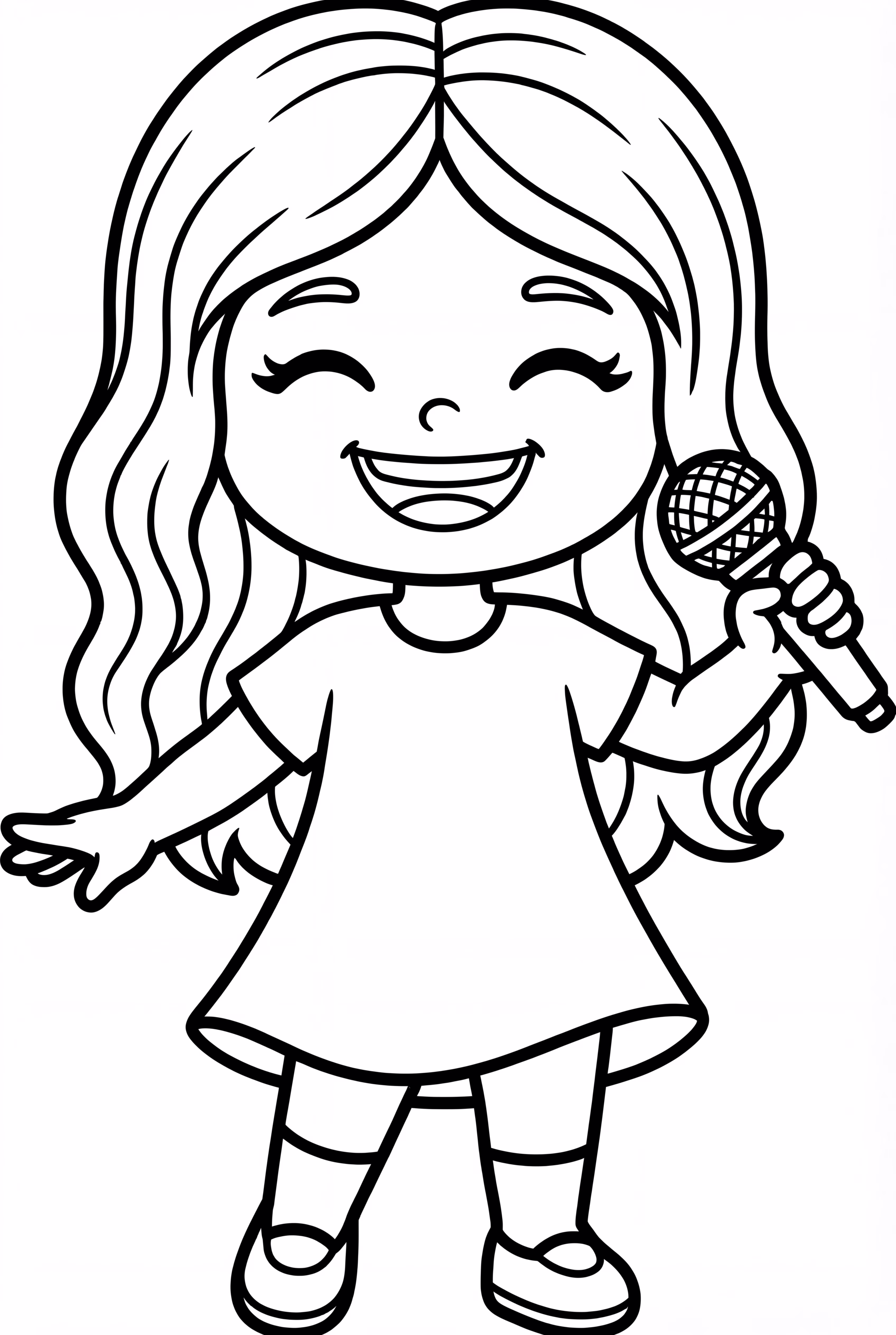 Chibi Olivia Rodrigo mit einem Mikrofon