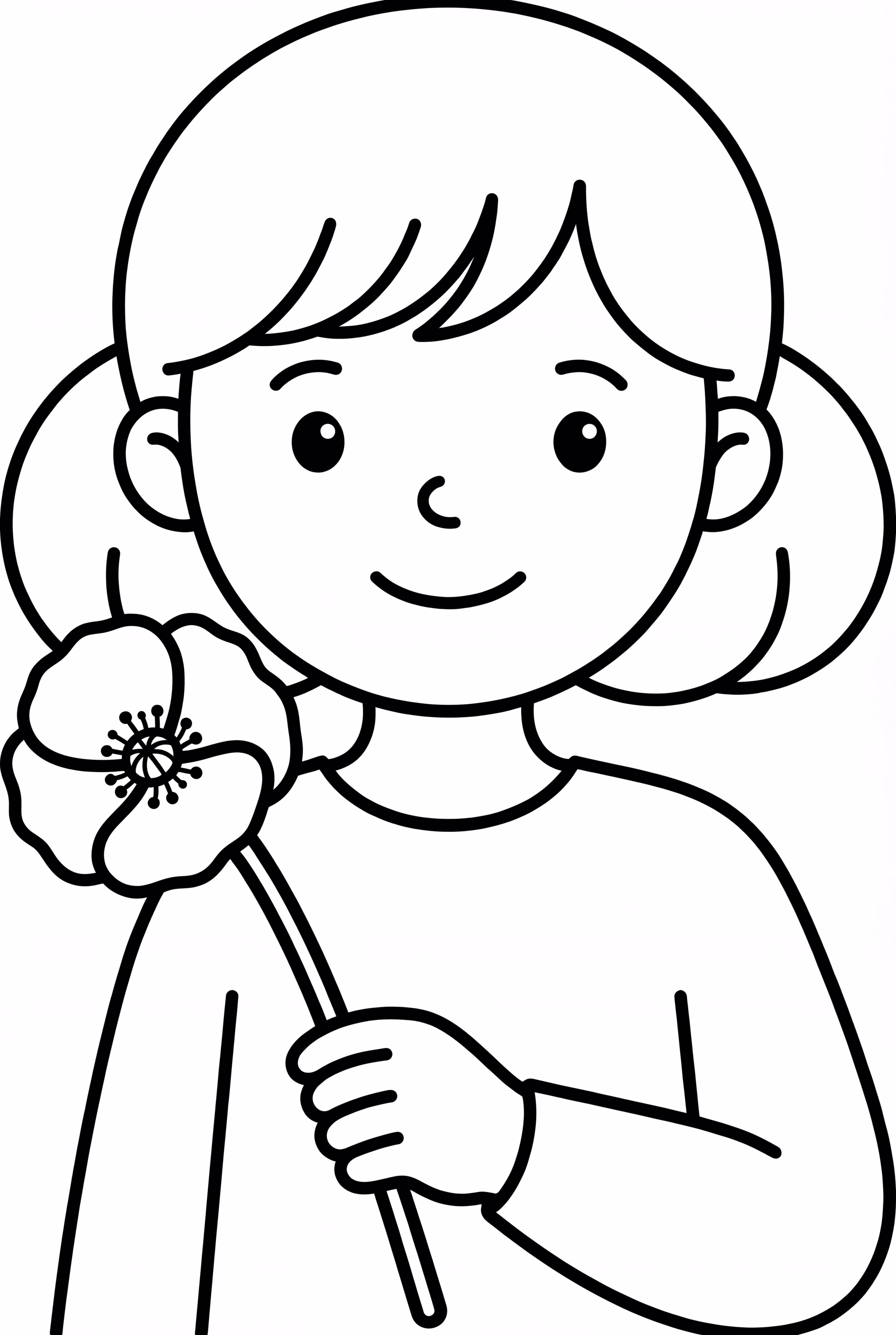 Child Holding One Poppy Flower