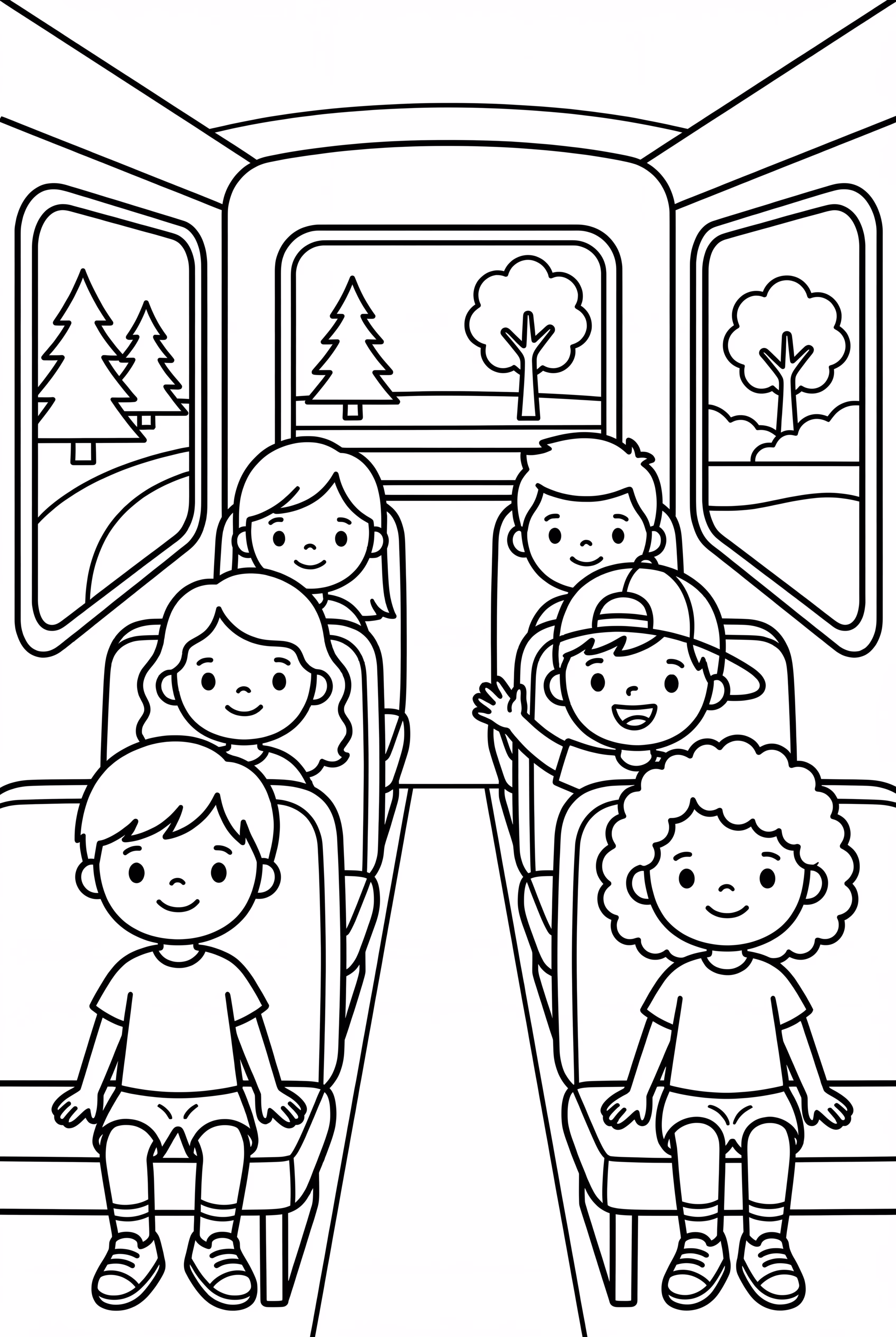 Crianças Dentro do Ônibus Escolar