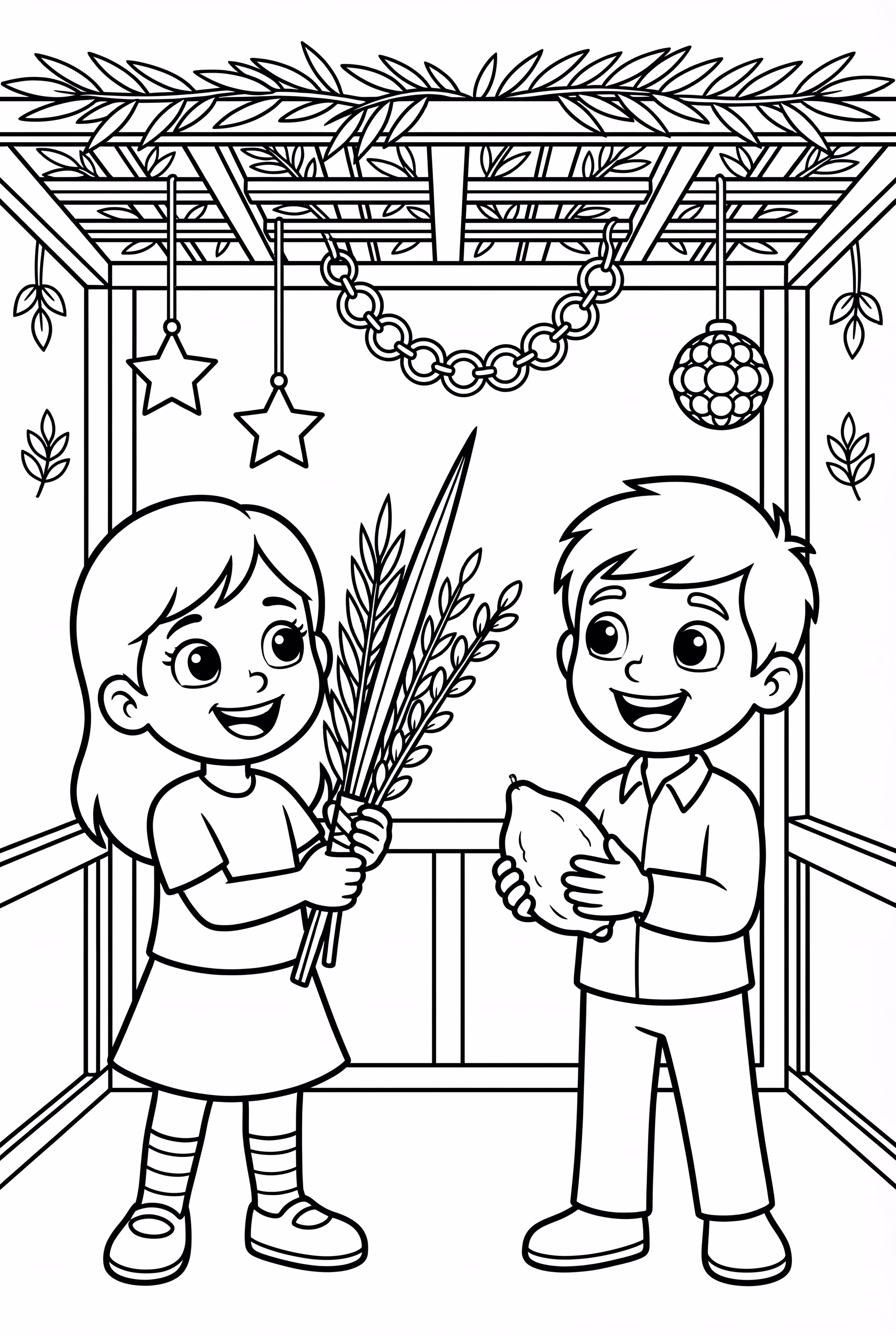 Children Shaking Lulav For Sukkot