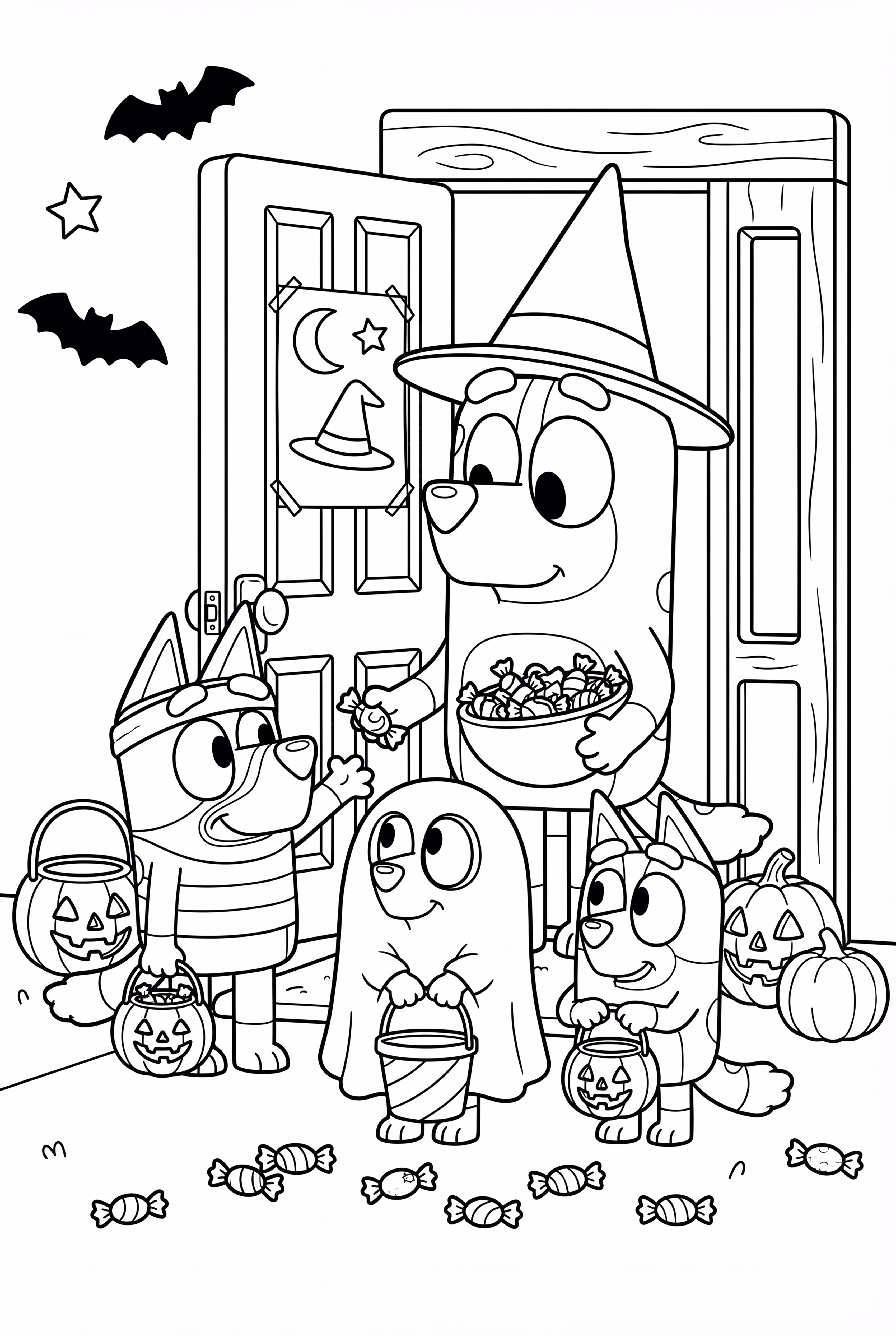 Chilli Giving Out Candy On Bluey Halloween