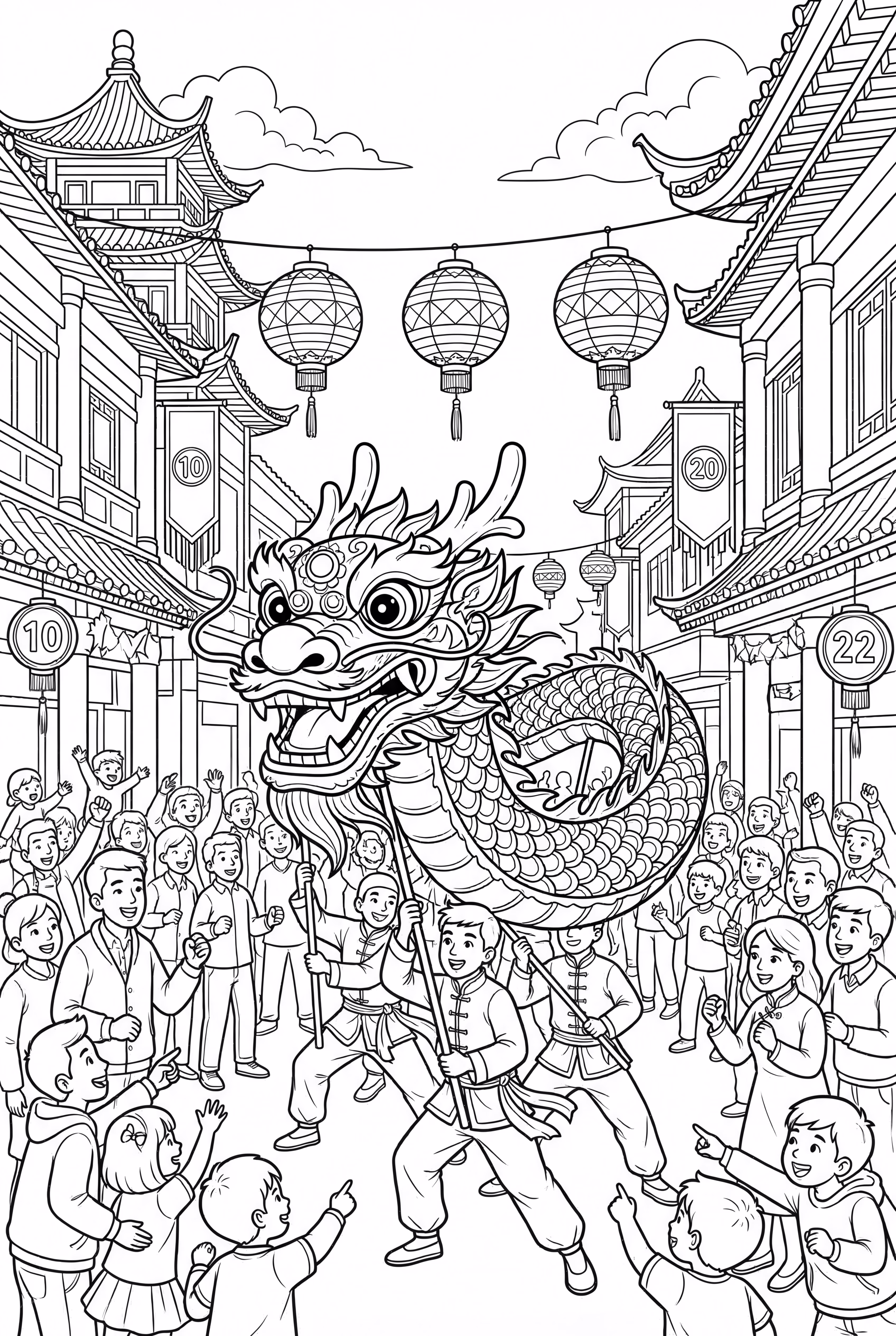 Parade de danse du dragon du Nouvel An chinois