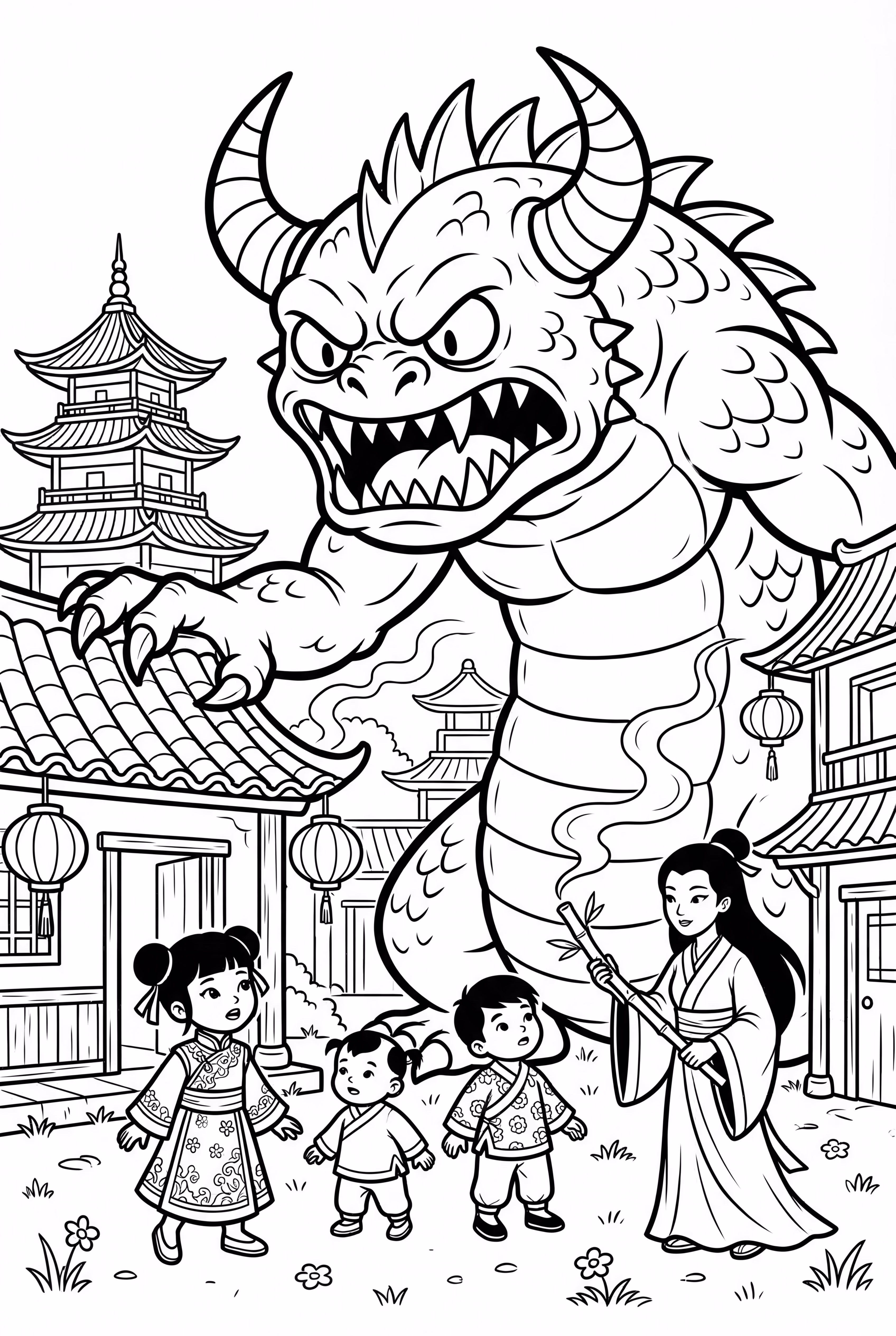 Chinese New Year Story of the Nian Monster