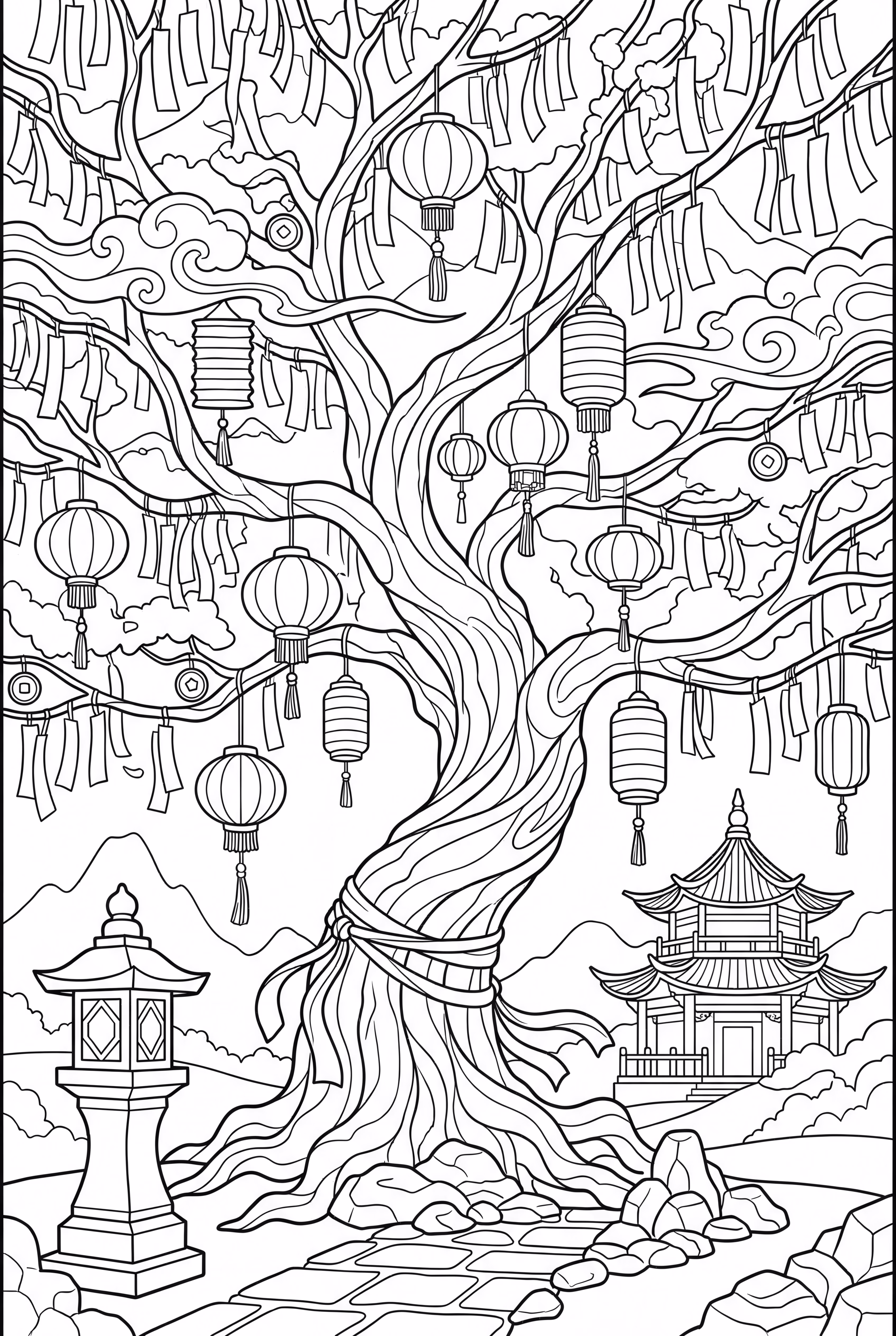 春节许愿树仪式