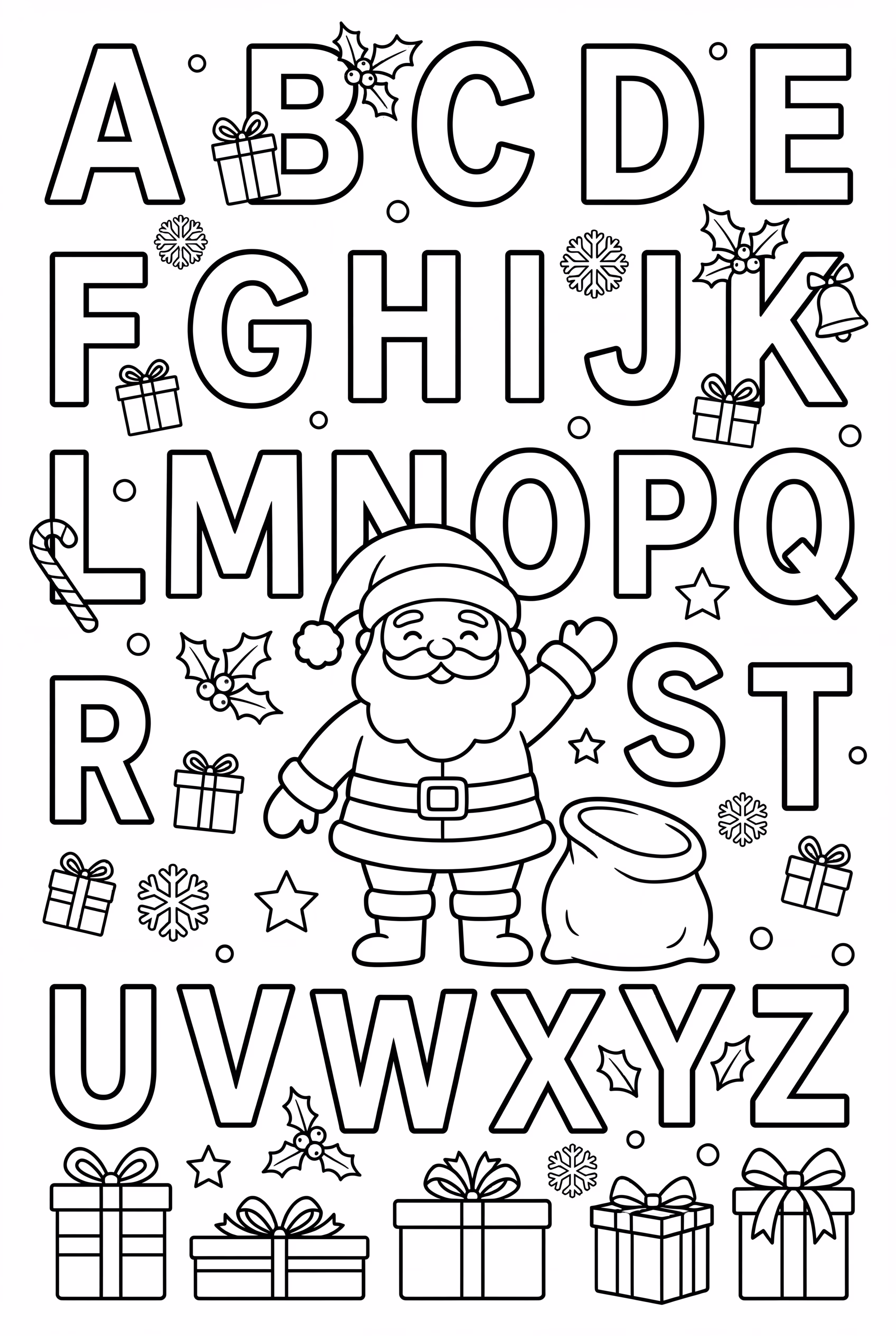 Christmas Alphabet With Santa Claus