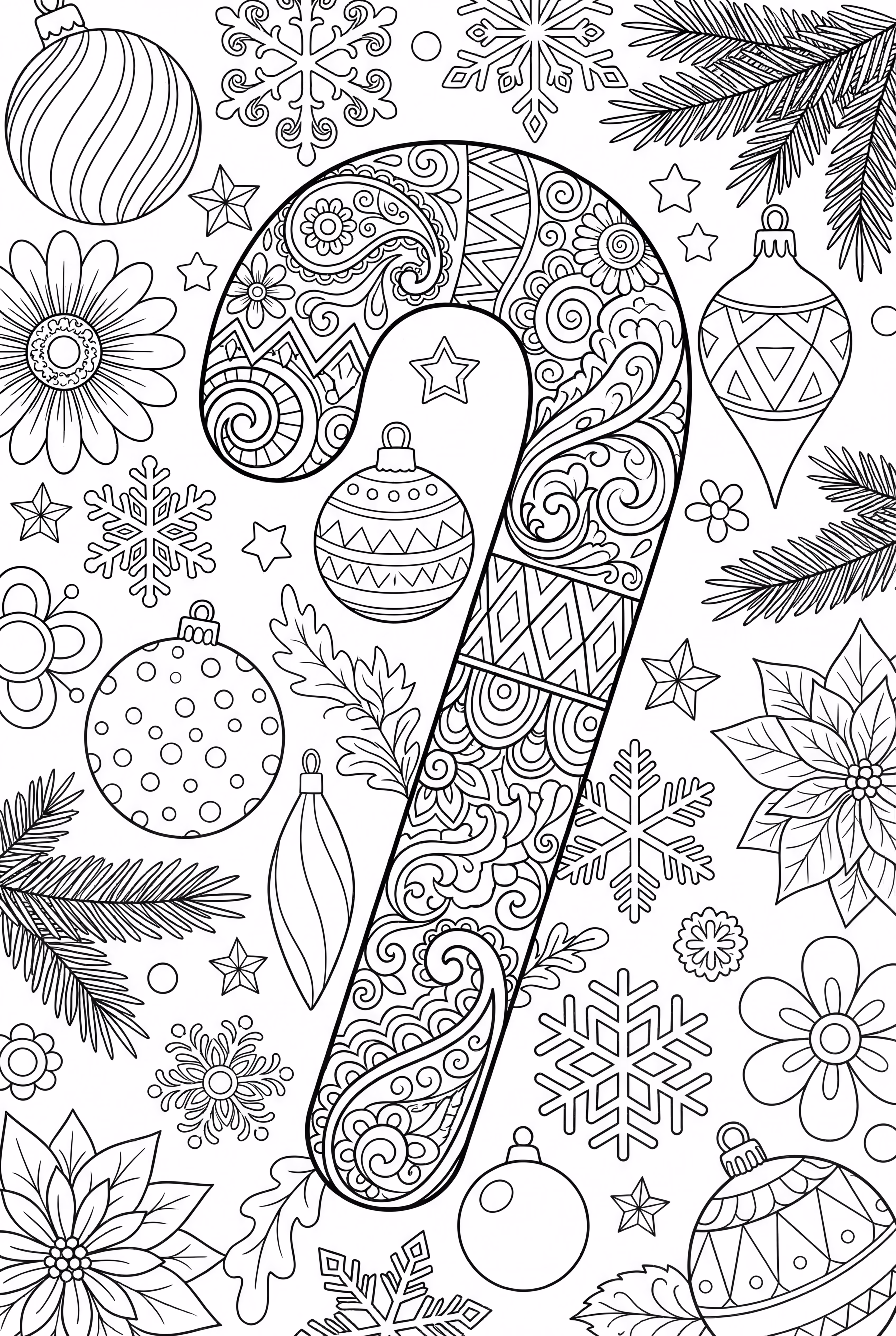 Bastón de caramelo navideño