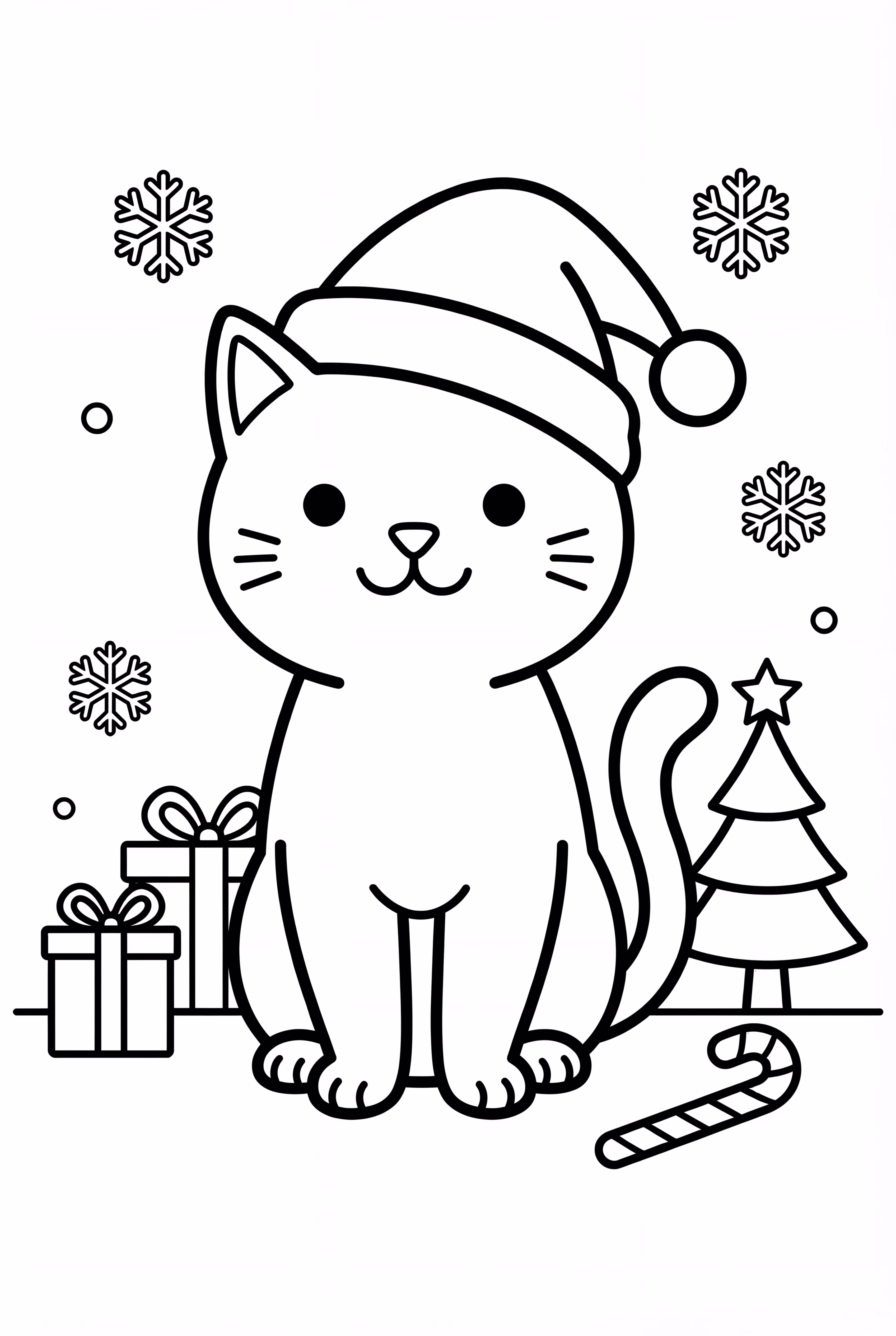 Christmas Cat Wearing Santa Hat