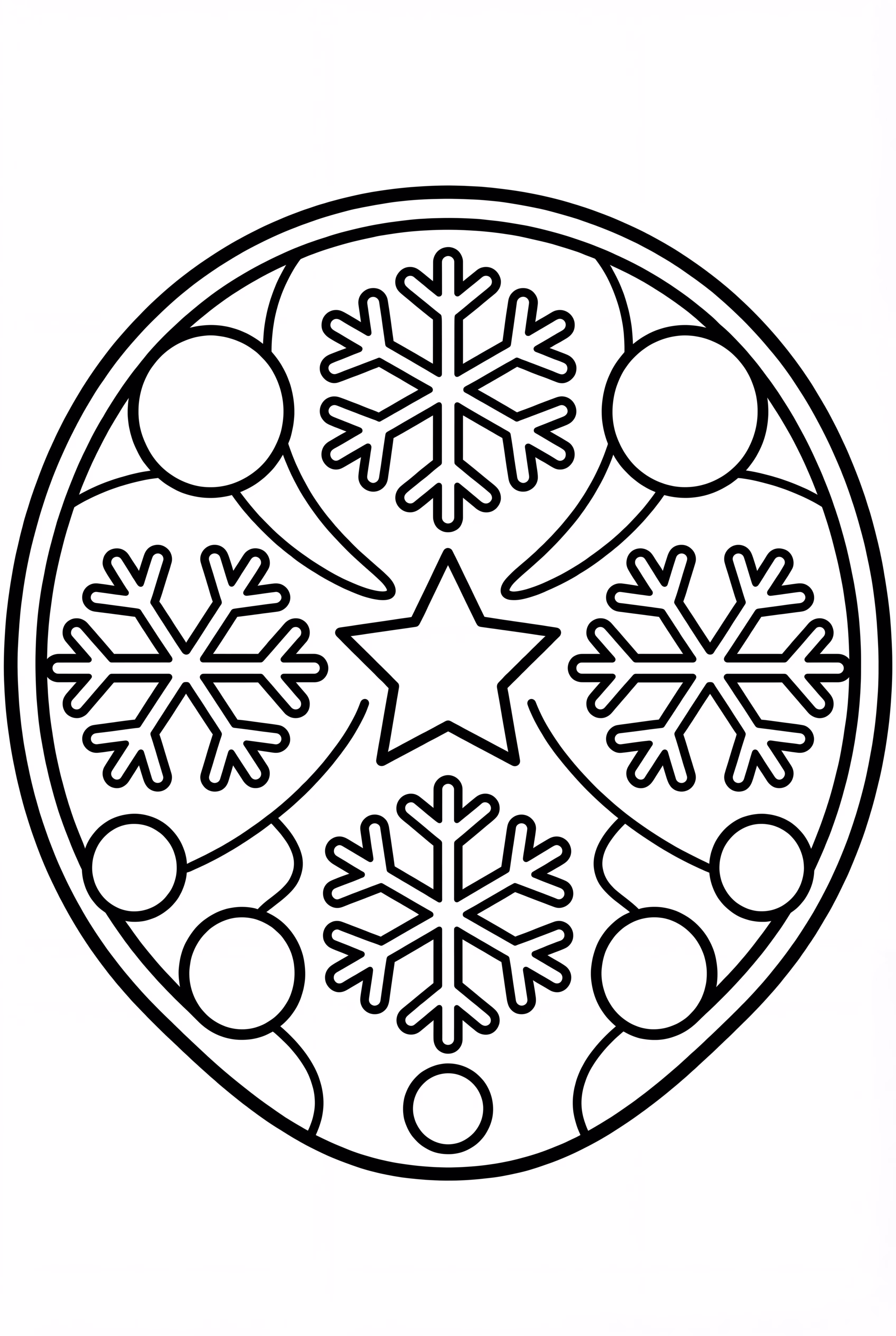 Christmas Mandala with Snowflake Details