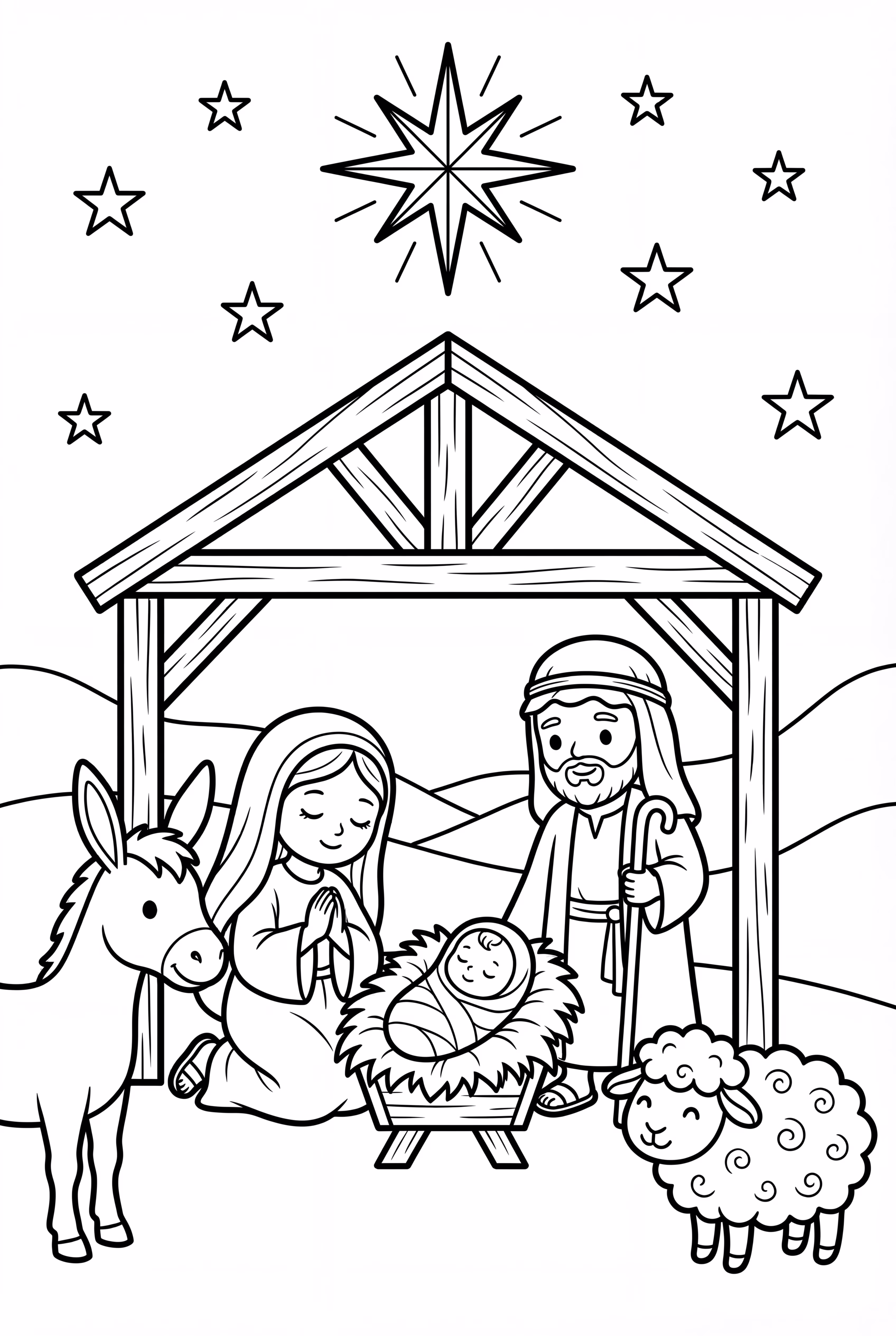 Weihnachtliche Krippenszene mit einem Bibelvers