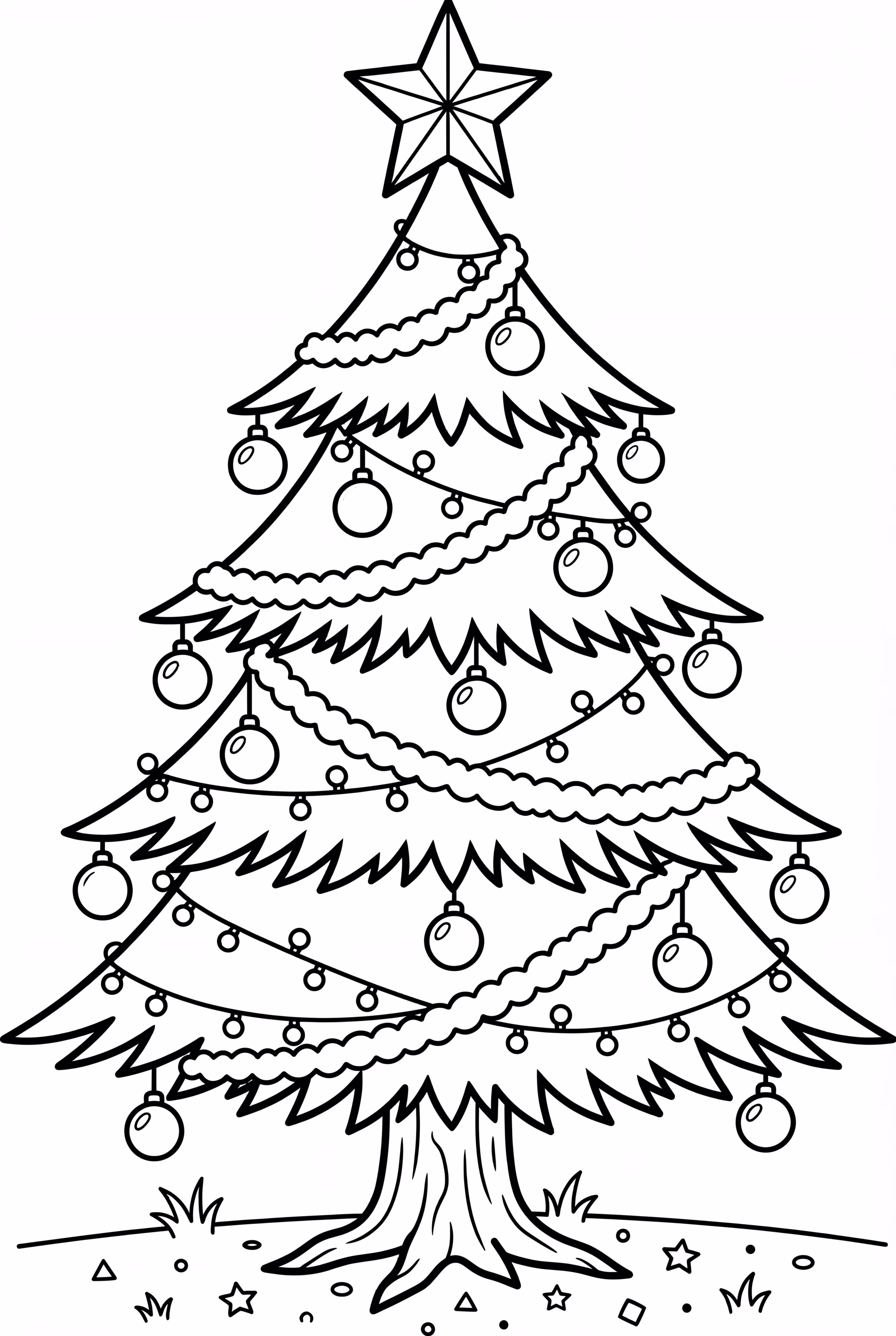 美麗樹上的聖誕星星