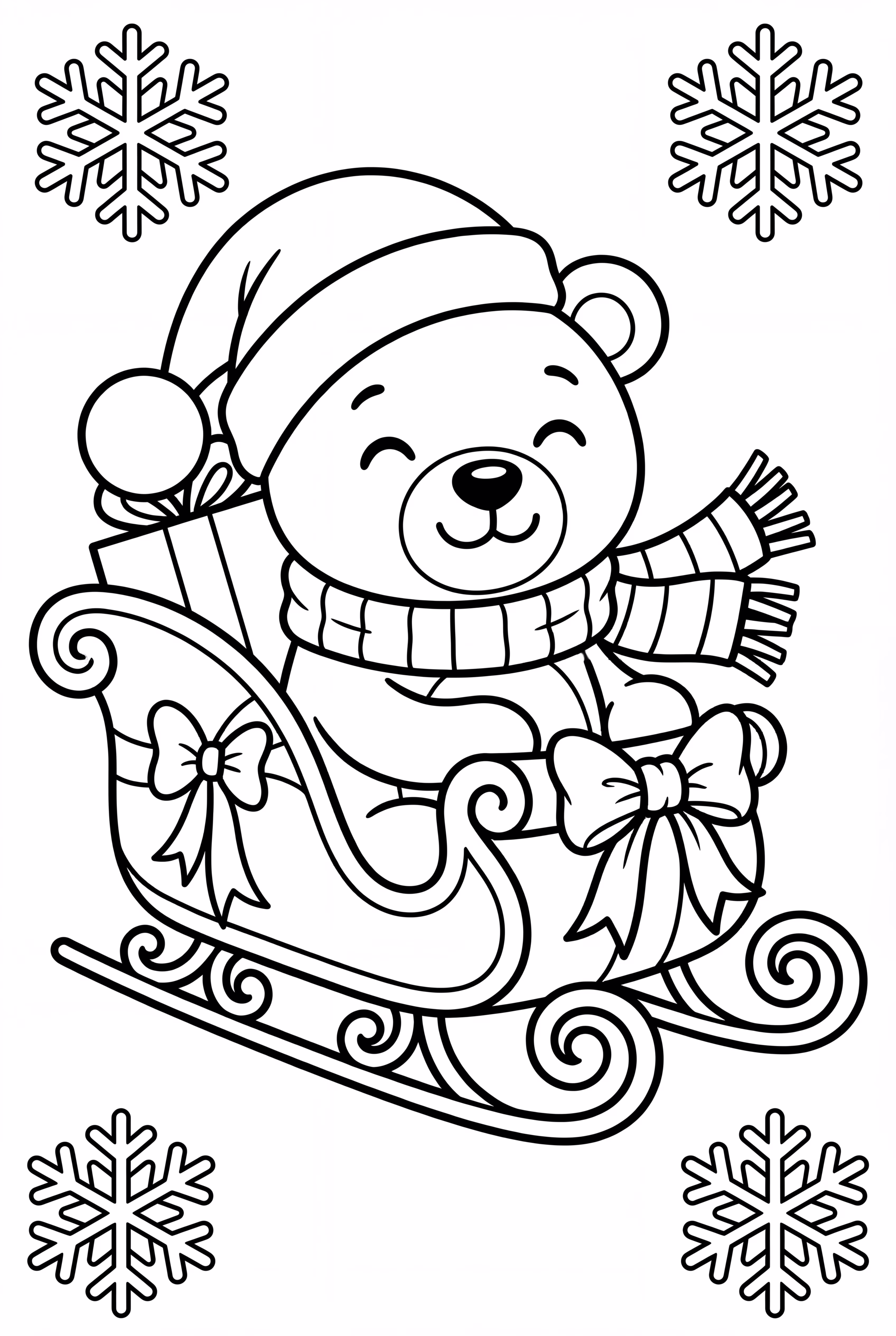 Christmas Teddy Bear In A Sleigh