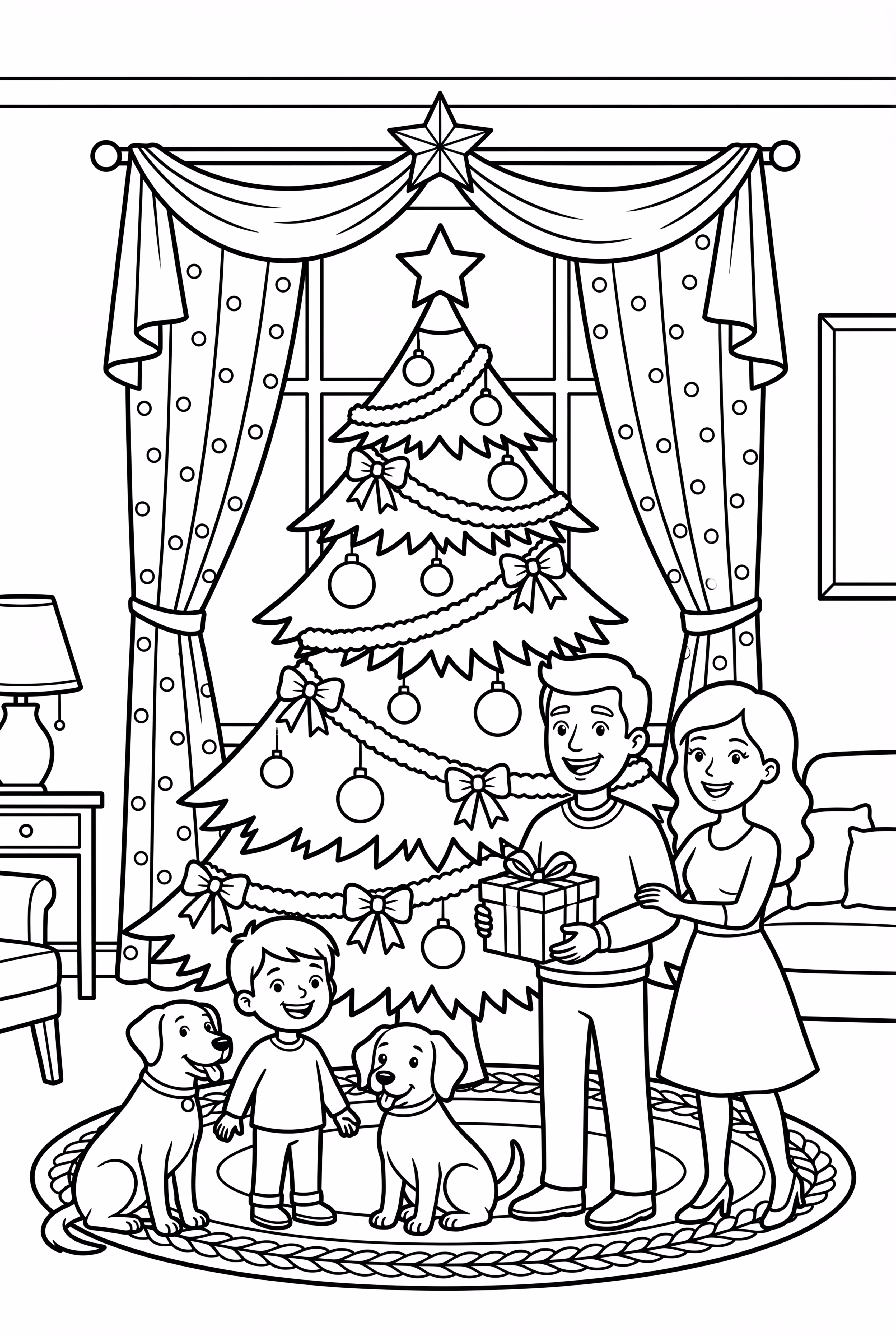 Reunião Familiar em Torno da Árvore de Natal