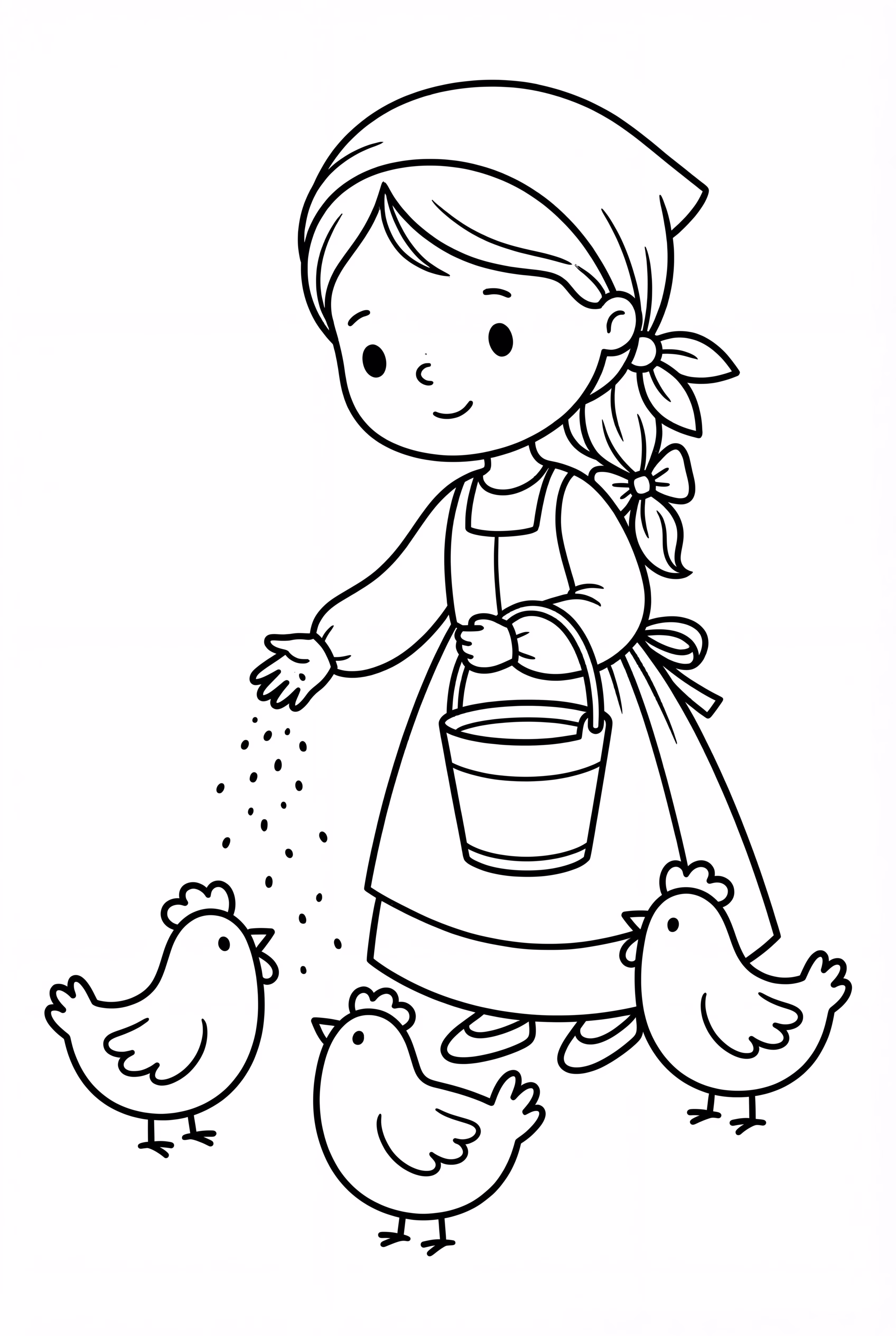 Cinderella Feeding The Chickens
