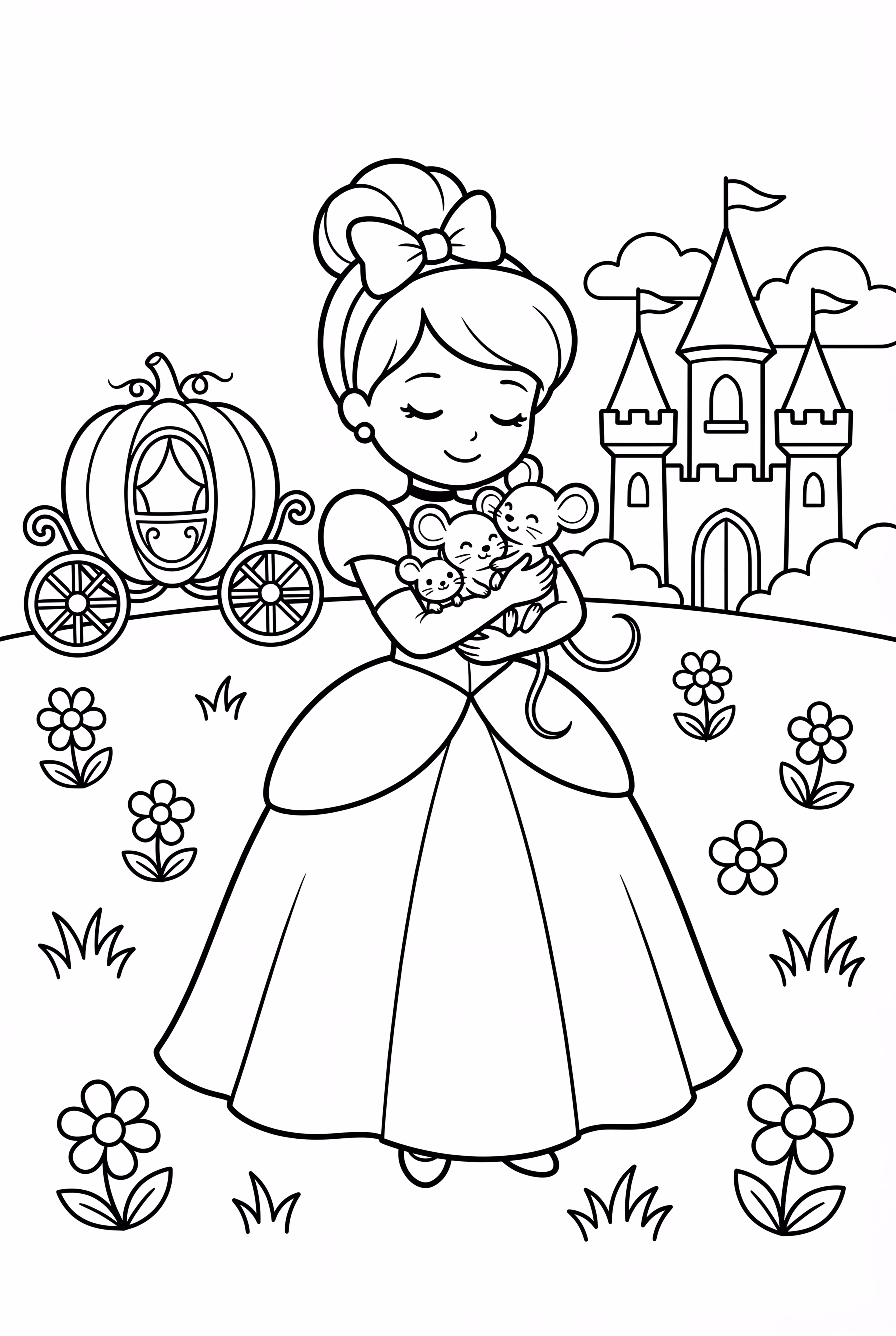 Cinderella Hugging The Mice