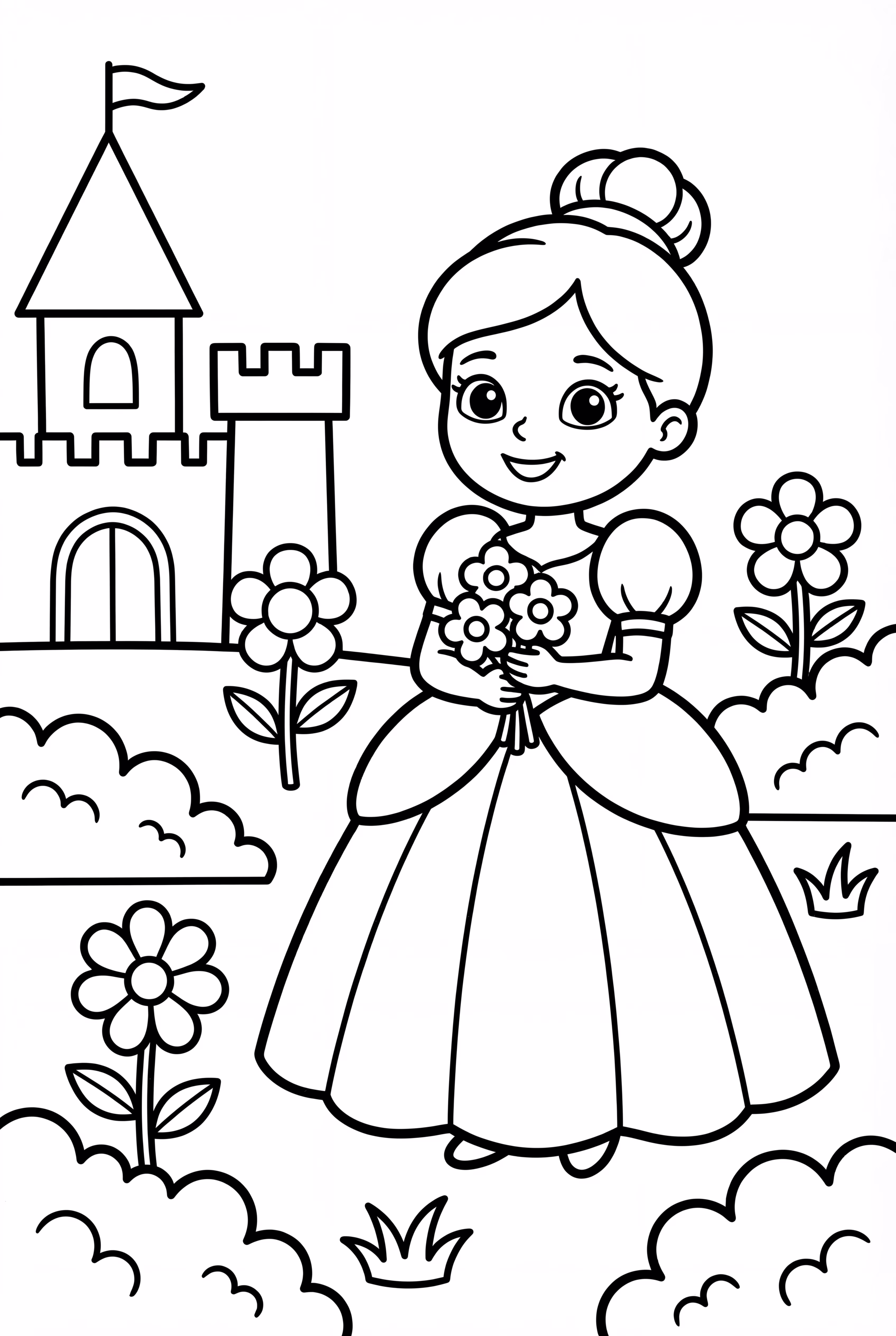 Cinderella Standing In The Castle Garden