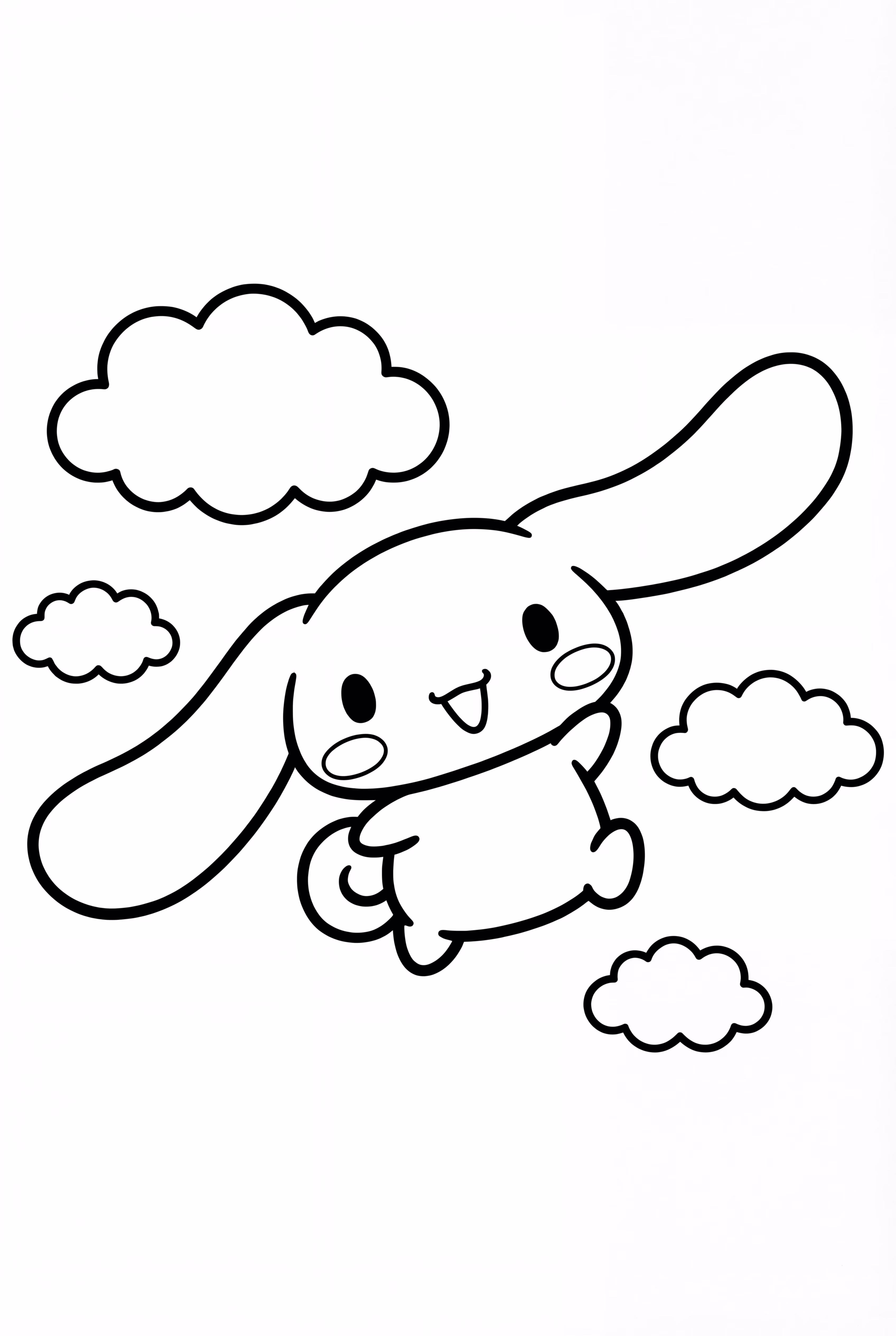 肉球飞行在松软云朵上