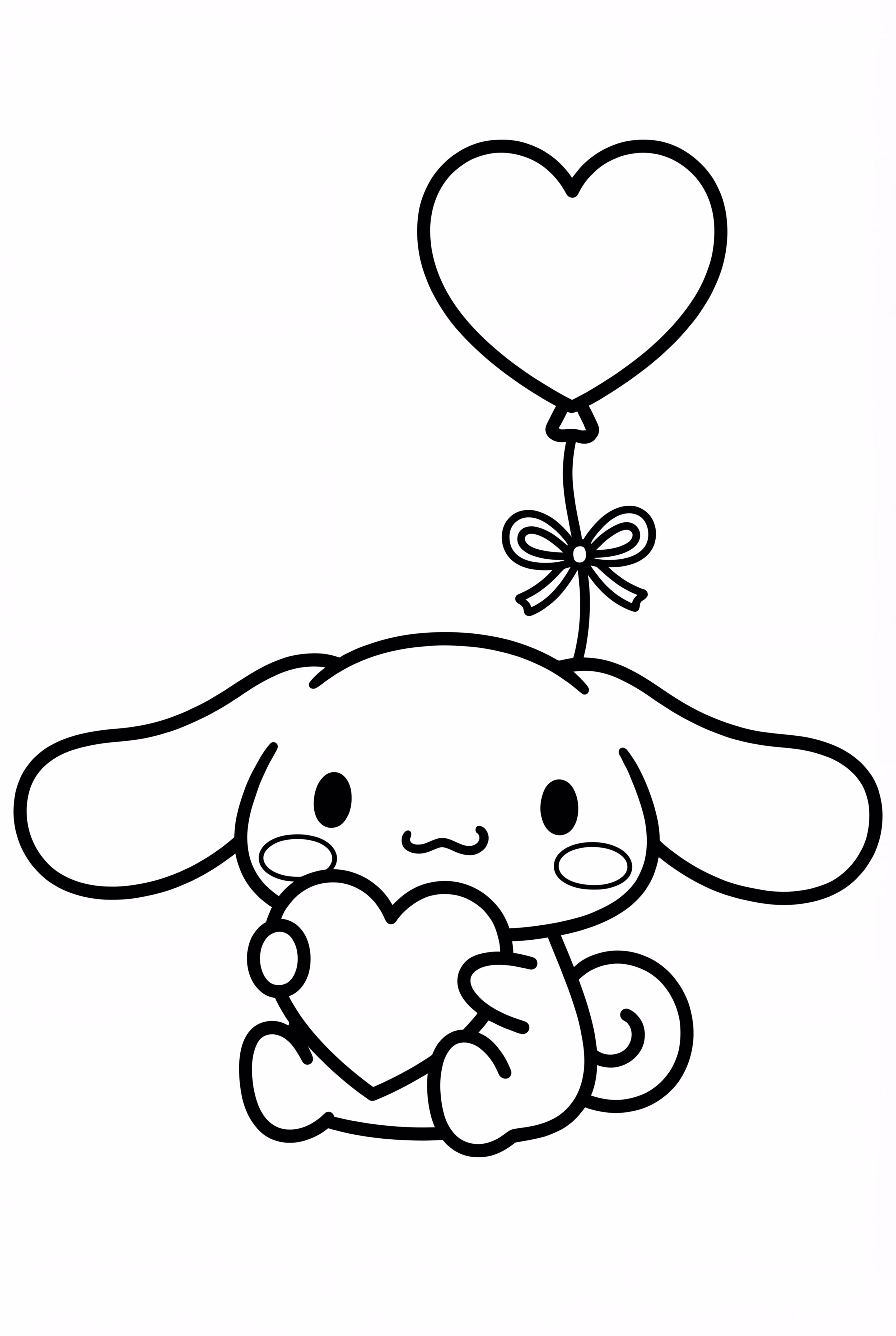 雪兔抱着心形气球