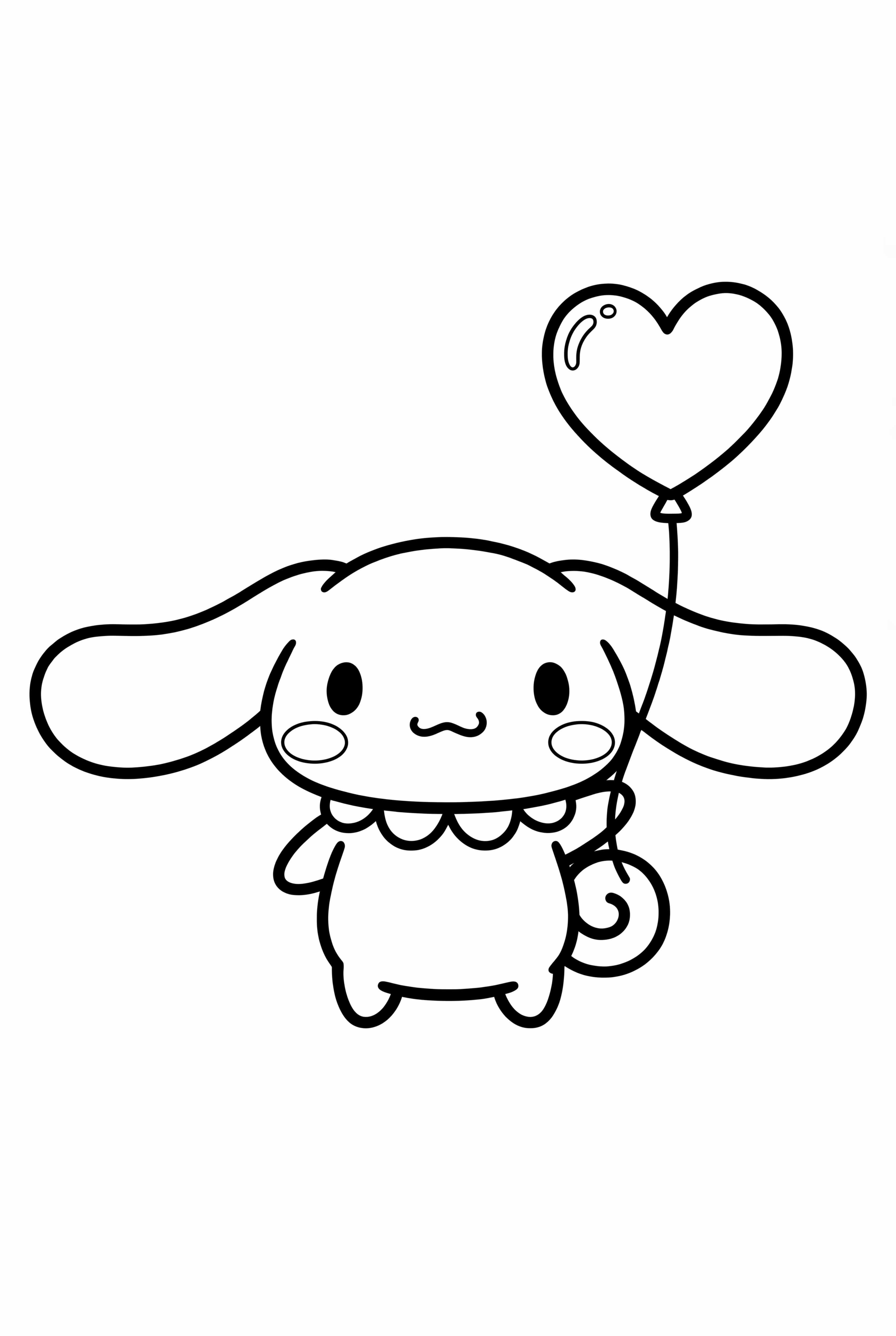 Cinnamoroll tenant un ballon en forme de cœur
